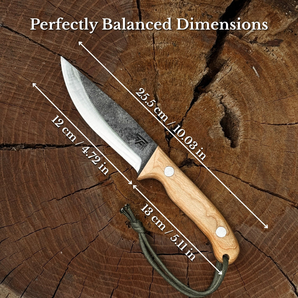 Hand-Forged Camping Knife, 12 cm / 4.72 in - 3