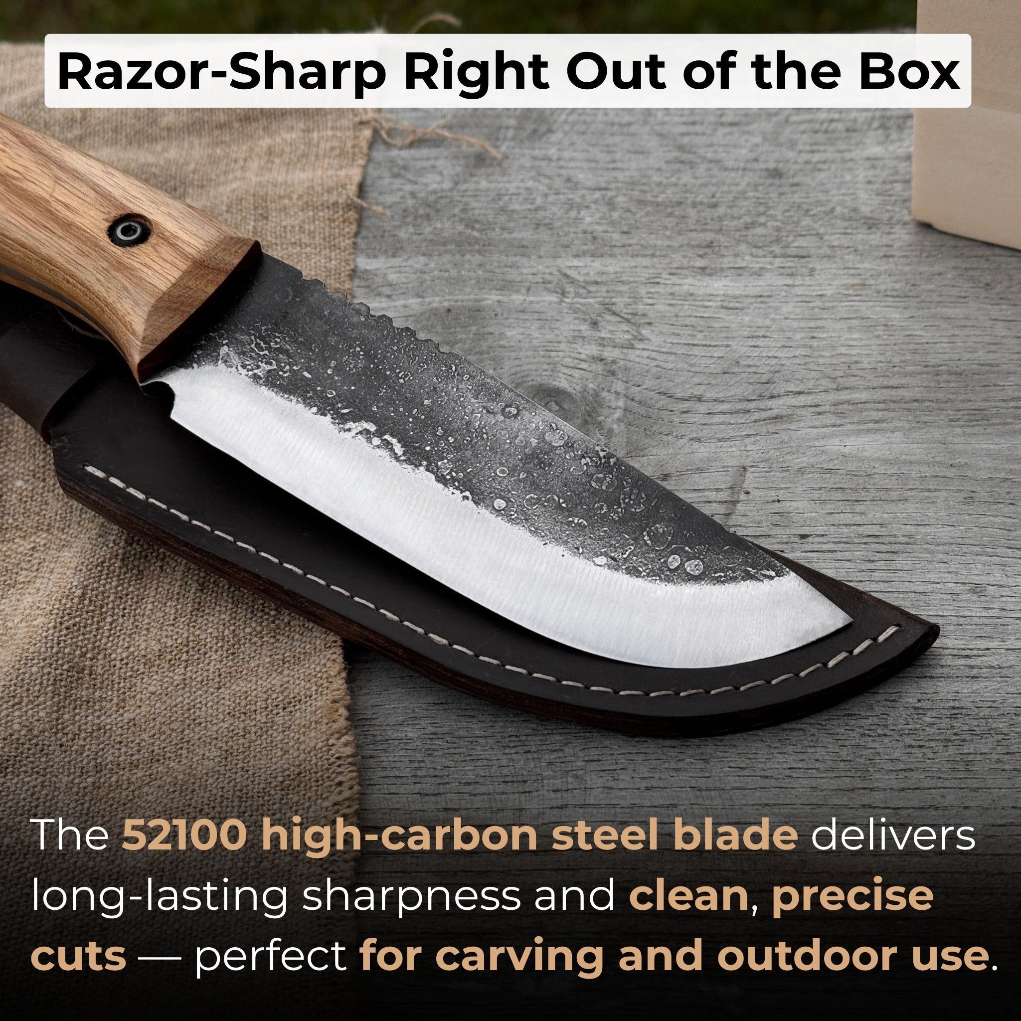 Hand - Forged Camping Knife, 12.5 cm (4.9 inches) - 2