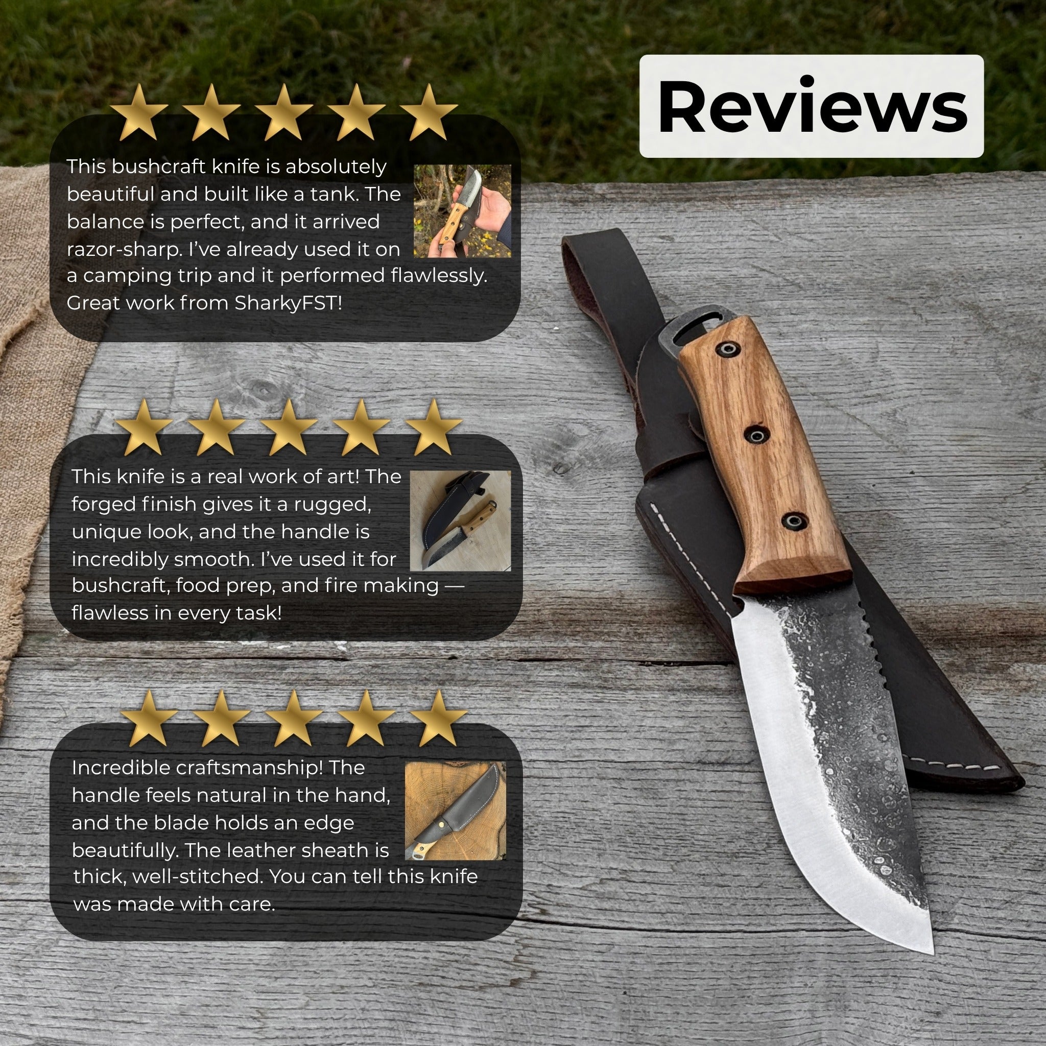 Hand - Forged Camping Knife, 12.5 cm (4.9 inches) - 9