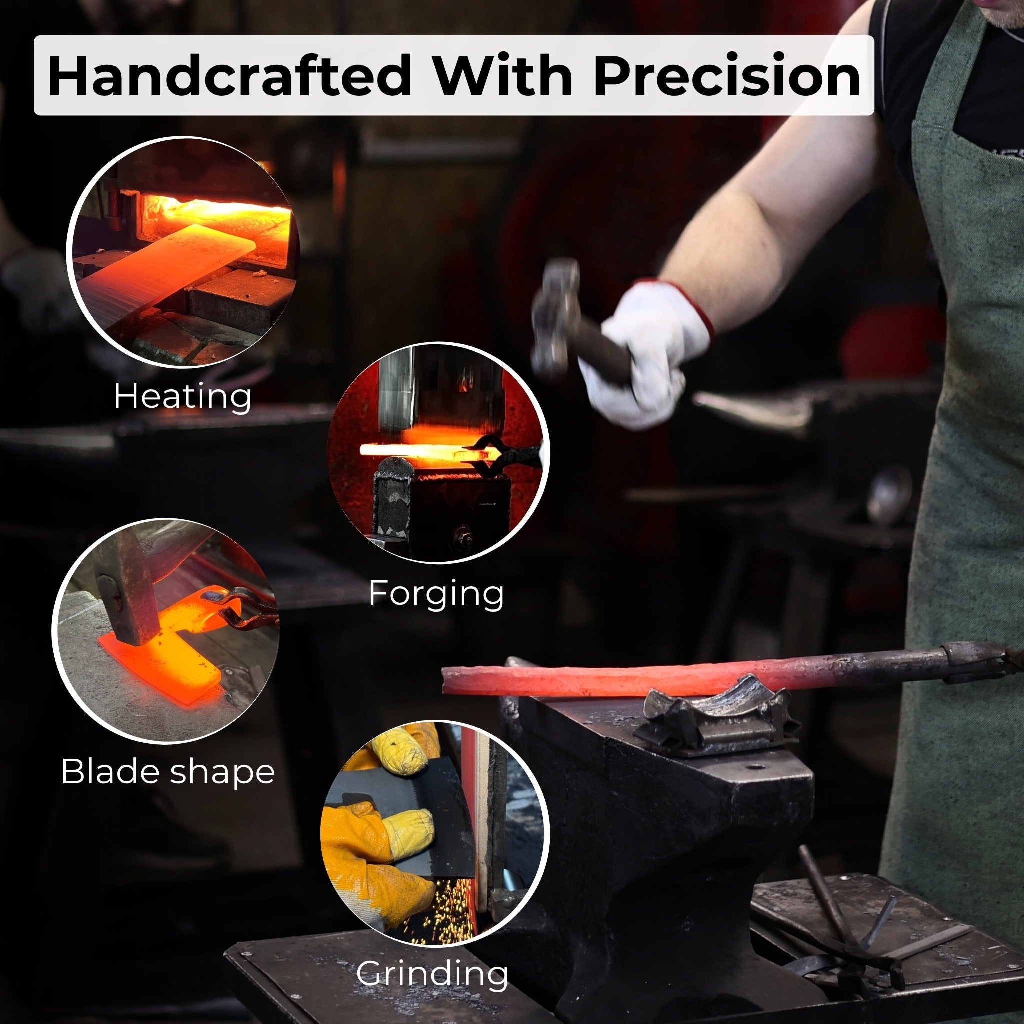 Hand - Forged Carpenter's Axe with Leather Sheath, 0.84 kg (1.85 lb) - 9