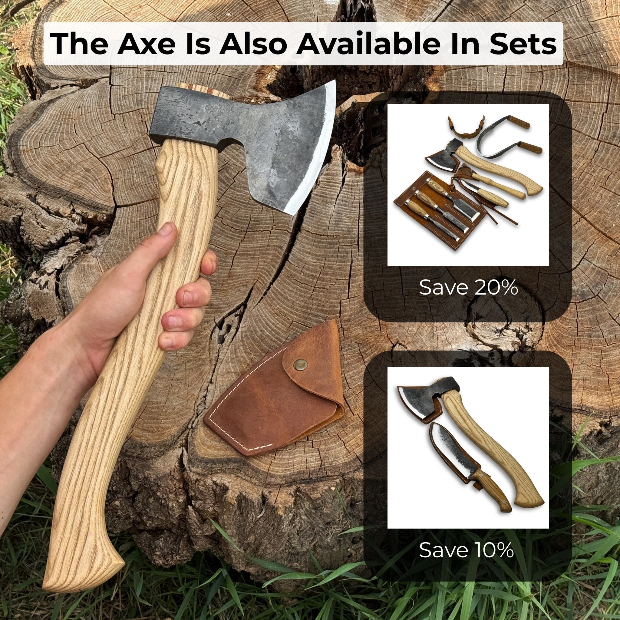 Hand - Forged Carving Axe, 1.05 kg (2.31 Ib) - 12