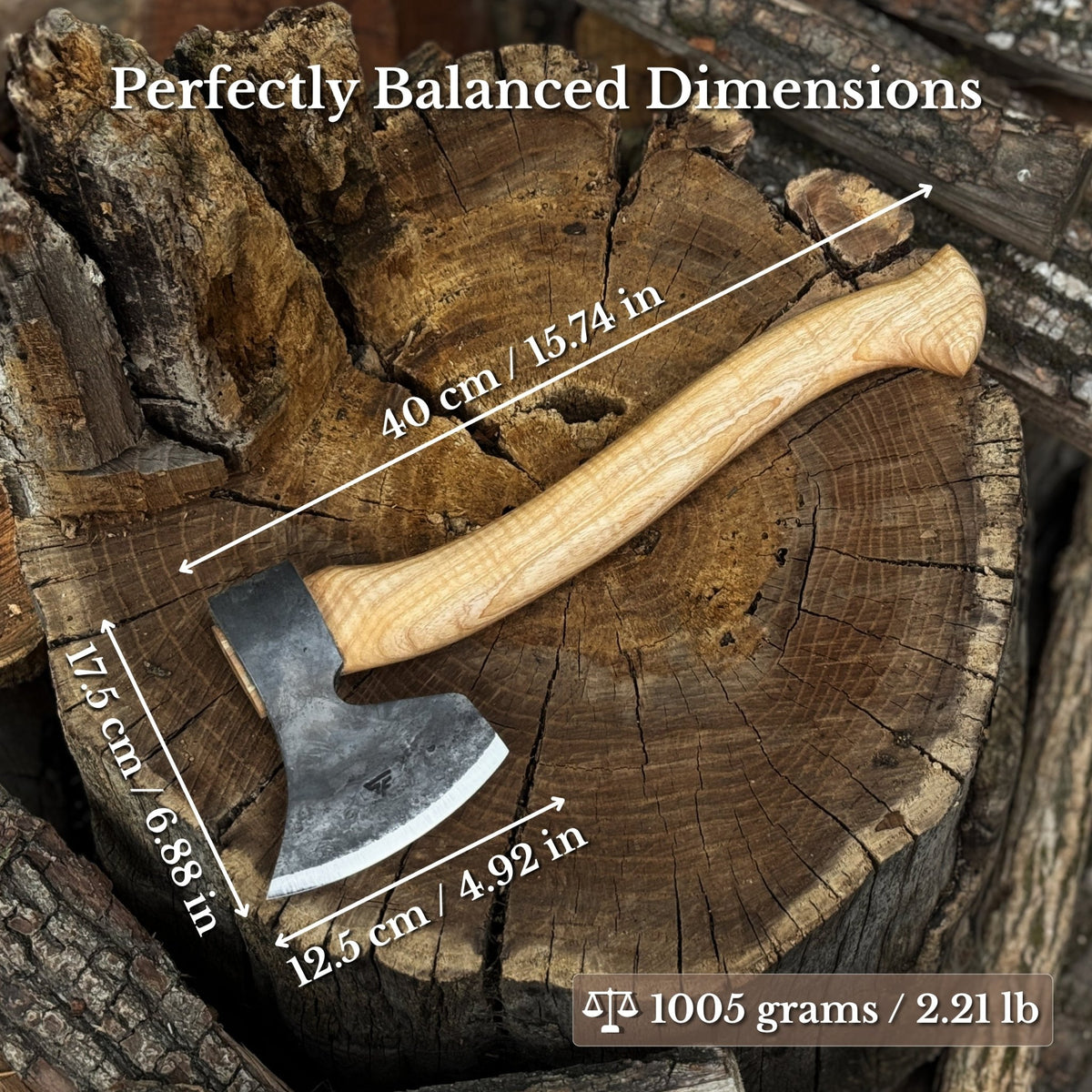 Hand-Forged Carving Axe, 1.05 kg (2.31 Ib) - 2