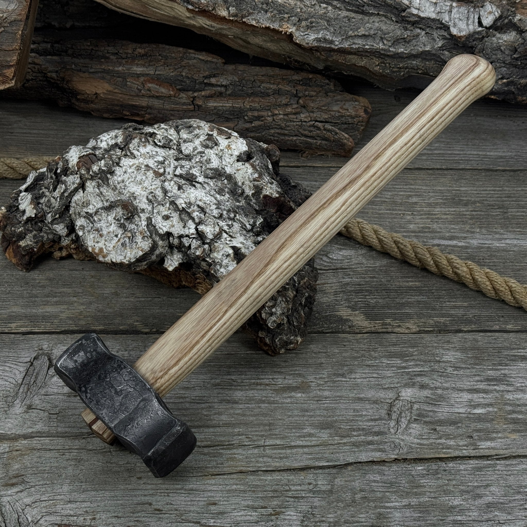 Hand - Forged Double Blacksmith's Hammer, 1 kg (2.2 lbs) - 7