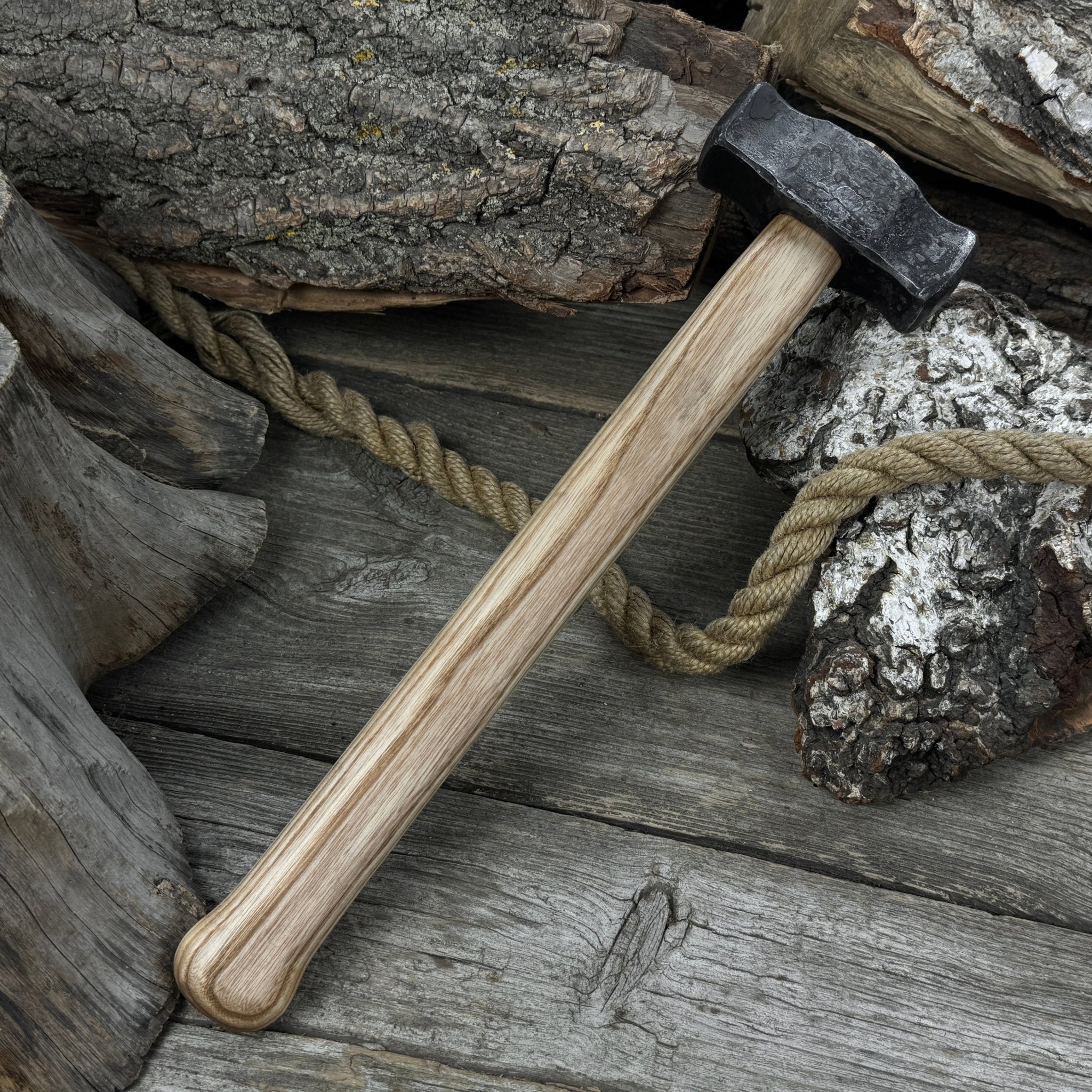 Hand - Forged Double Blacksmith's Hammer, 1 kg (2.2 lbs) - 5