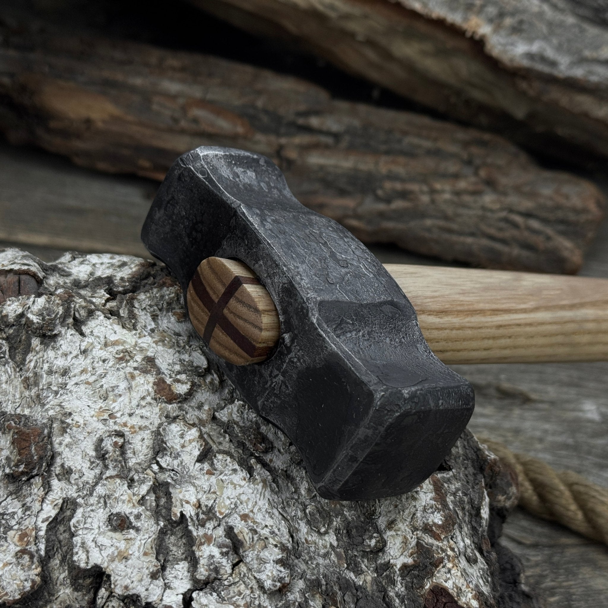 Hand - Forged Double Blacksmith's Hammer, 1 kg (2.2 lbs) - 9