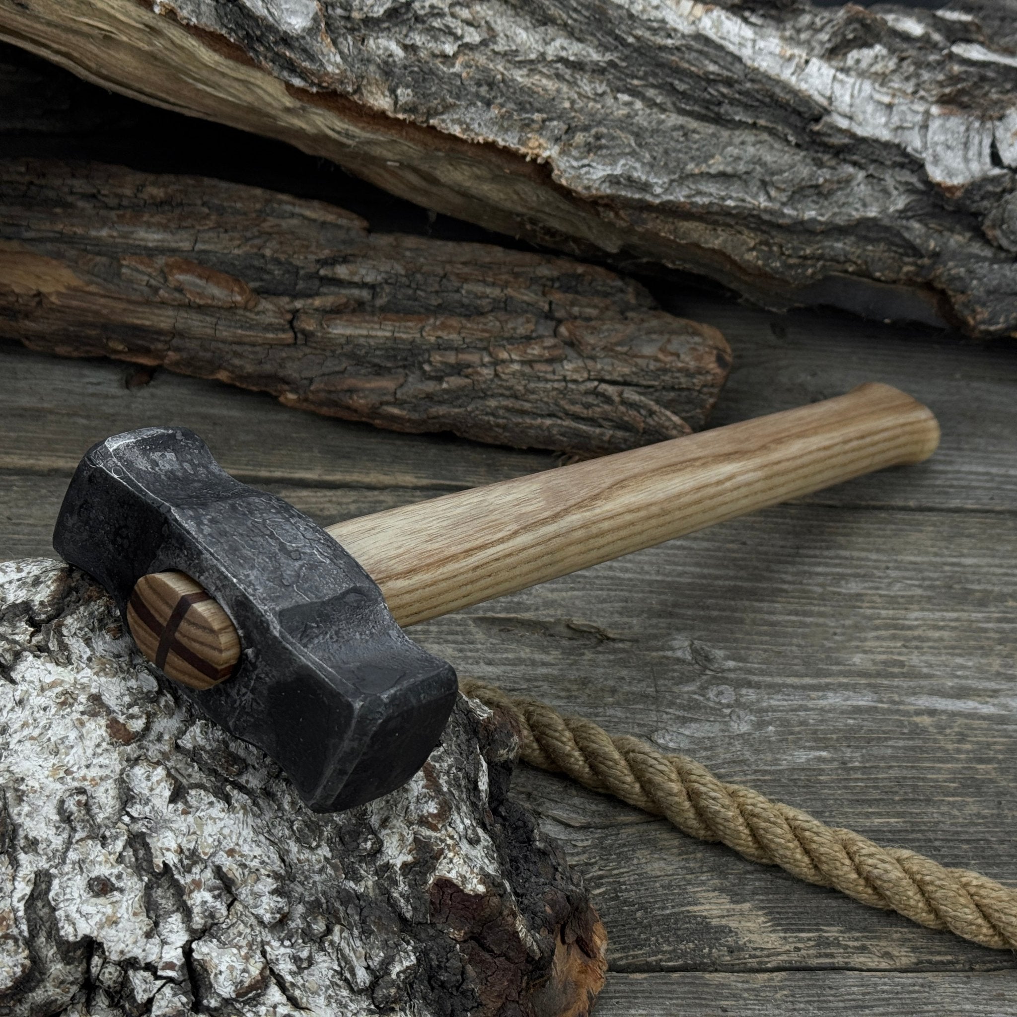 Hand - Forged Double Blacksmith's Hammer, 1 kg (2.2 lbs) - 8