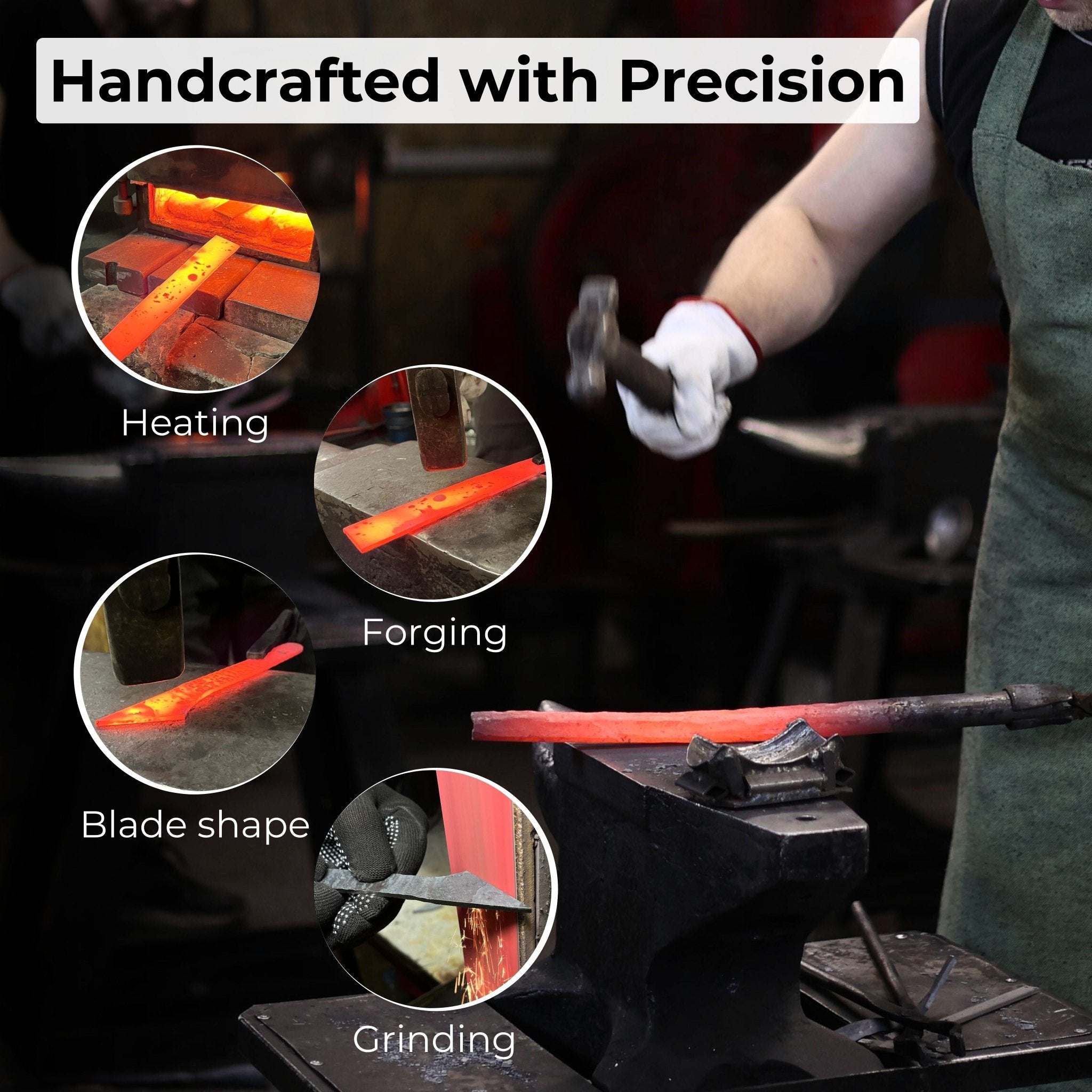 Hand - Forged Kiridashi Knife, 14 cm (5.51 inches) with Leather Sheath - 8