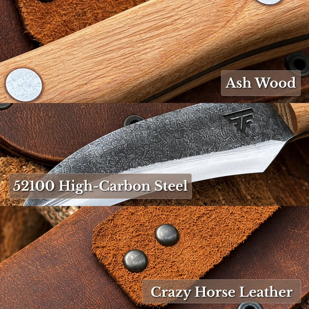 Hand-Forged Knife for Mushroom Foraging, 8 cm (3.15 inches) - 7