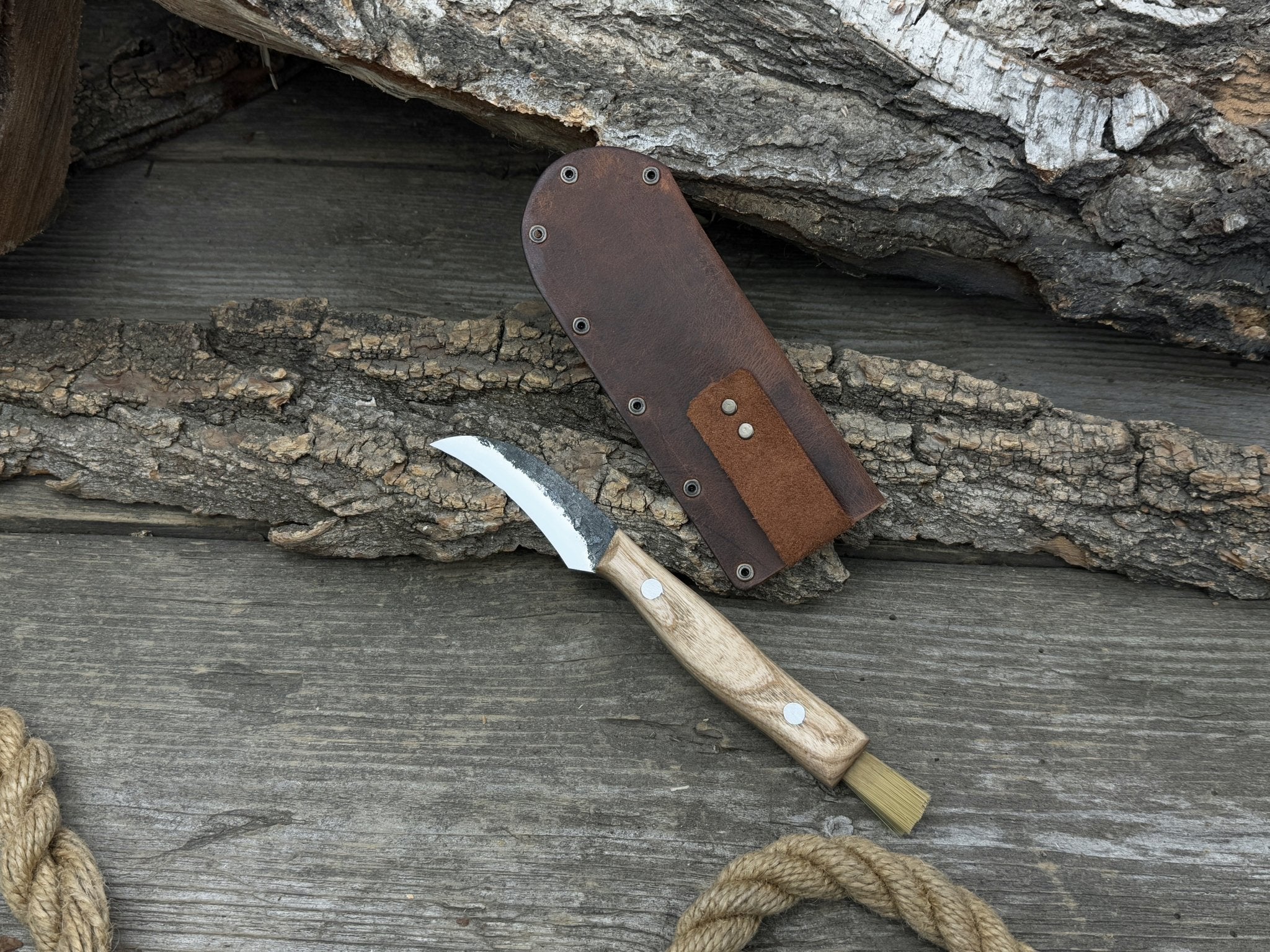 Hand - Forged Knife for Mushroom Foraging, 8 cm (3.15 inches) - 7