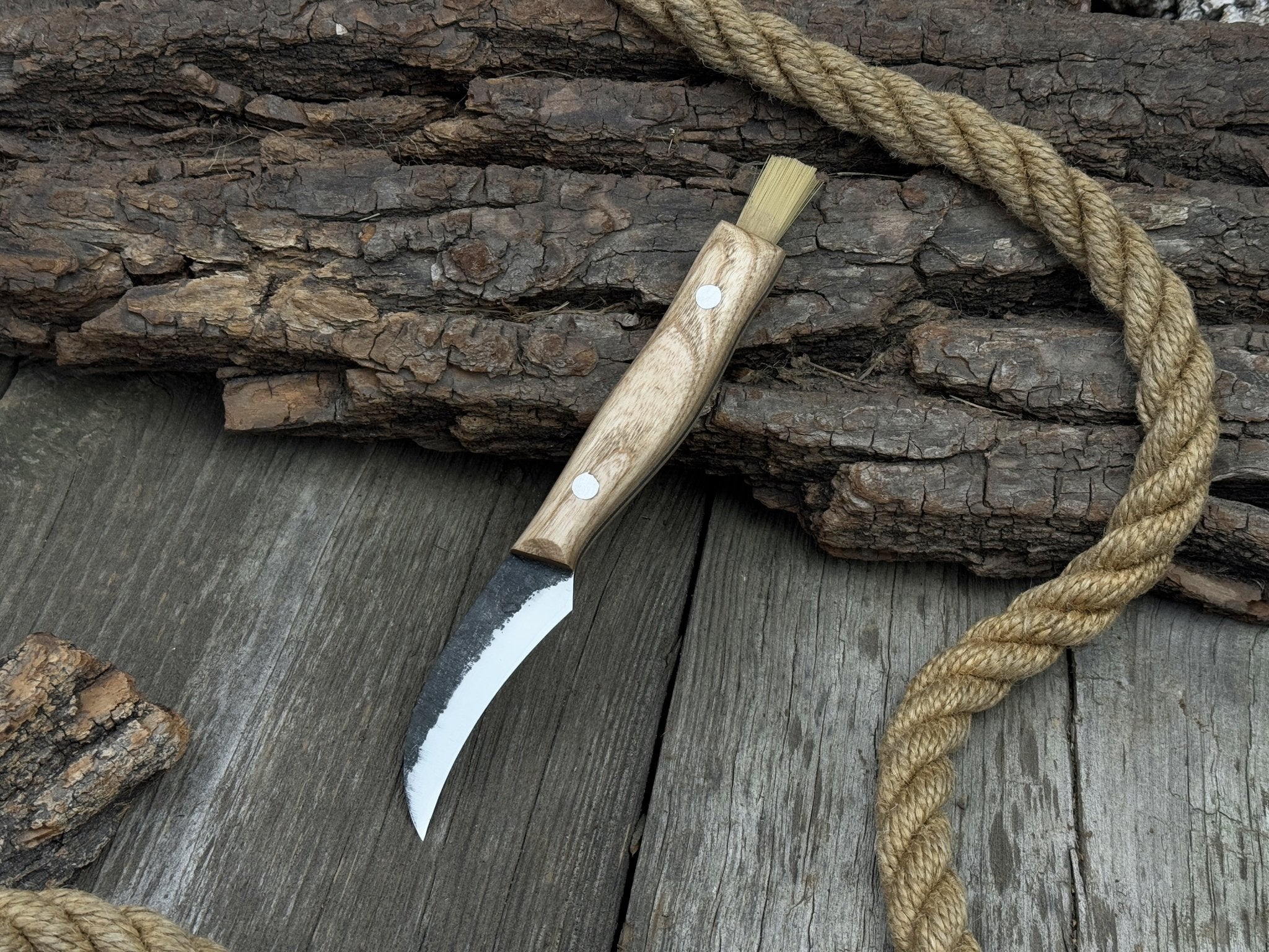Hand - Forged Knife for Mushroom Foraging, 8 cm (3.15 inches) - 4