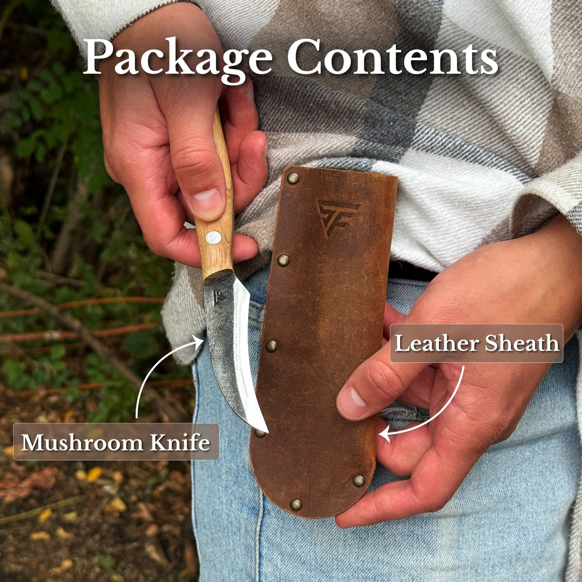 Hand-Forged Knife for Mushroom Foraging, 8 cm (3.15 inches) - 9