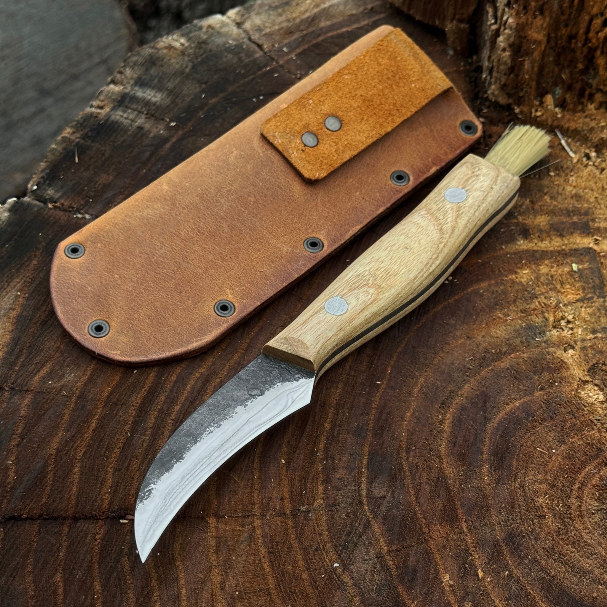 Hand - Forged Knife for Mushroom Foraging, 8 cm (3.15 inches) - 14