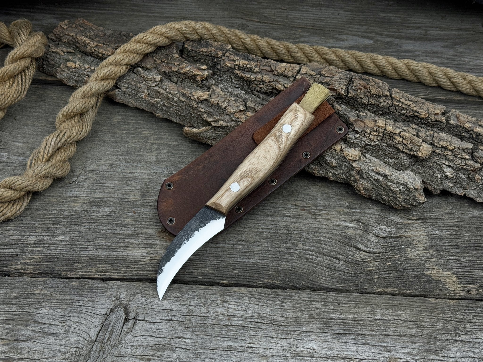 Hand - Forged Knife for Mushroom Foraging, 8 cm (3.15 inches) - 2