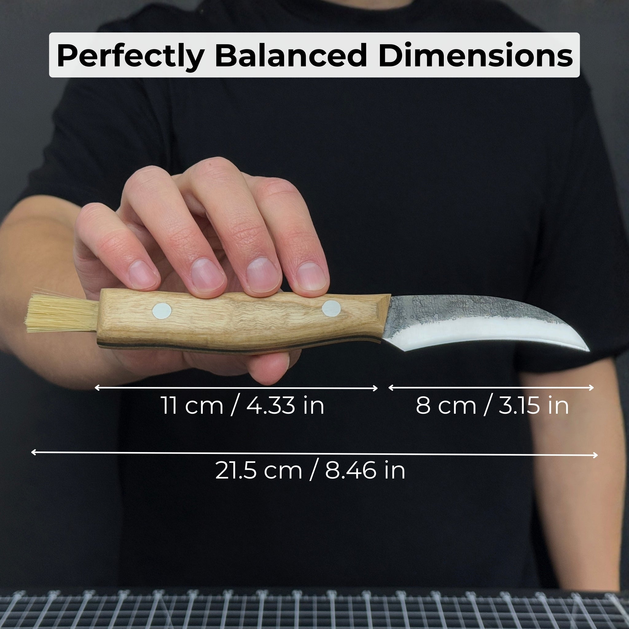 Hand - Forged Knife for Mushroom Foraging, 8 cm (3.15 inches) - 5