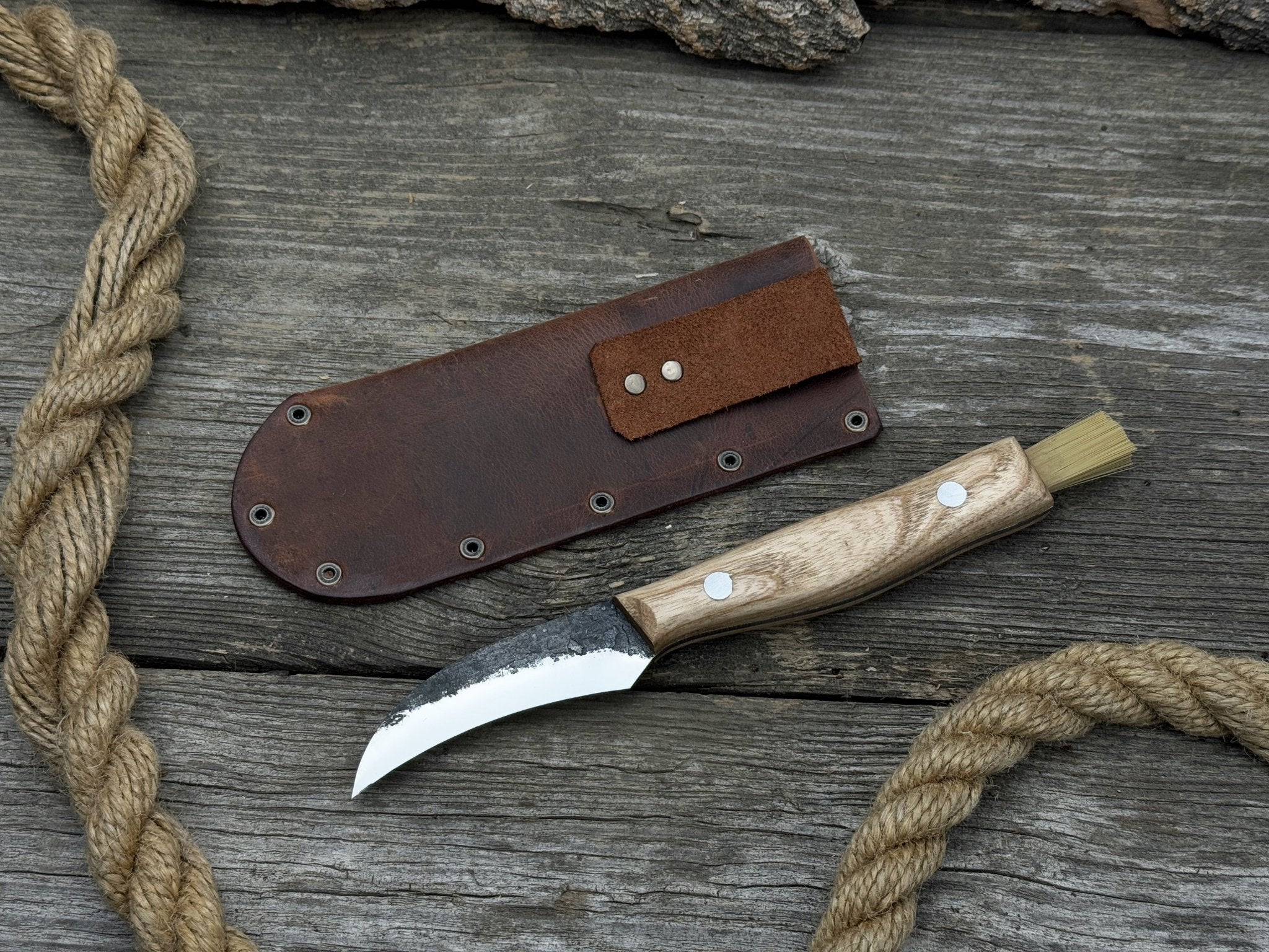 Hand - Forged Knife for Mushroom Foraging, 8 cm (3.15 inches) - 3