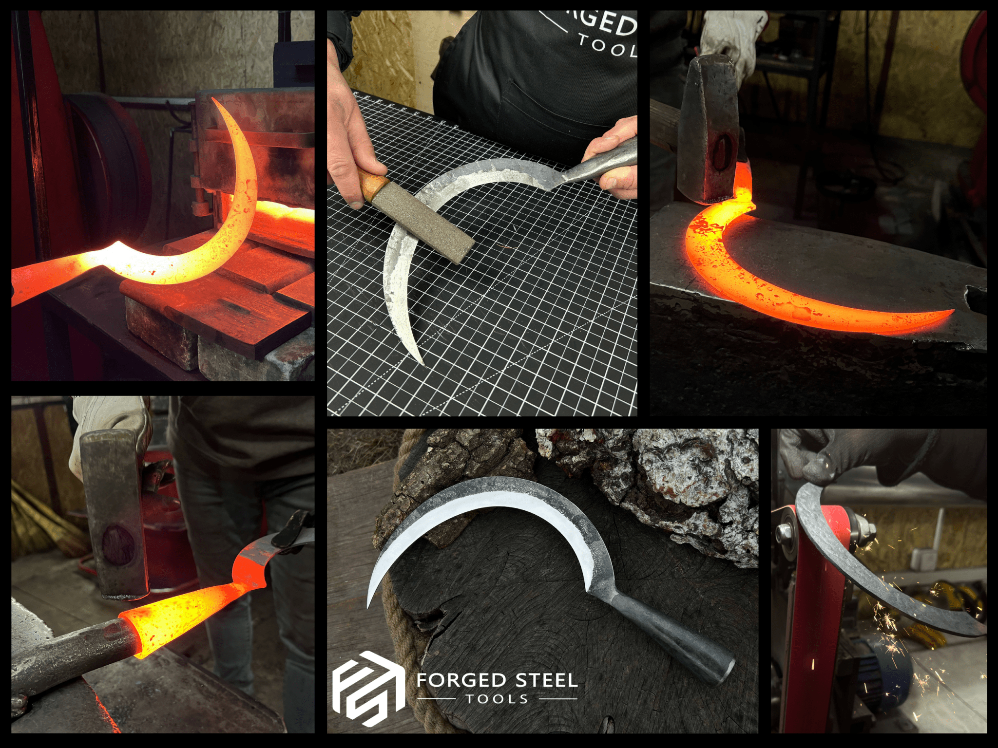 Hand - Forged Large Sickle, ⌀19 cm (7.5 inches) - 7