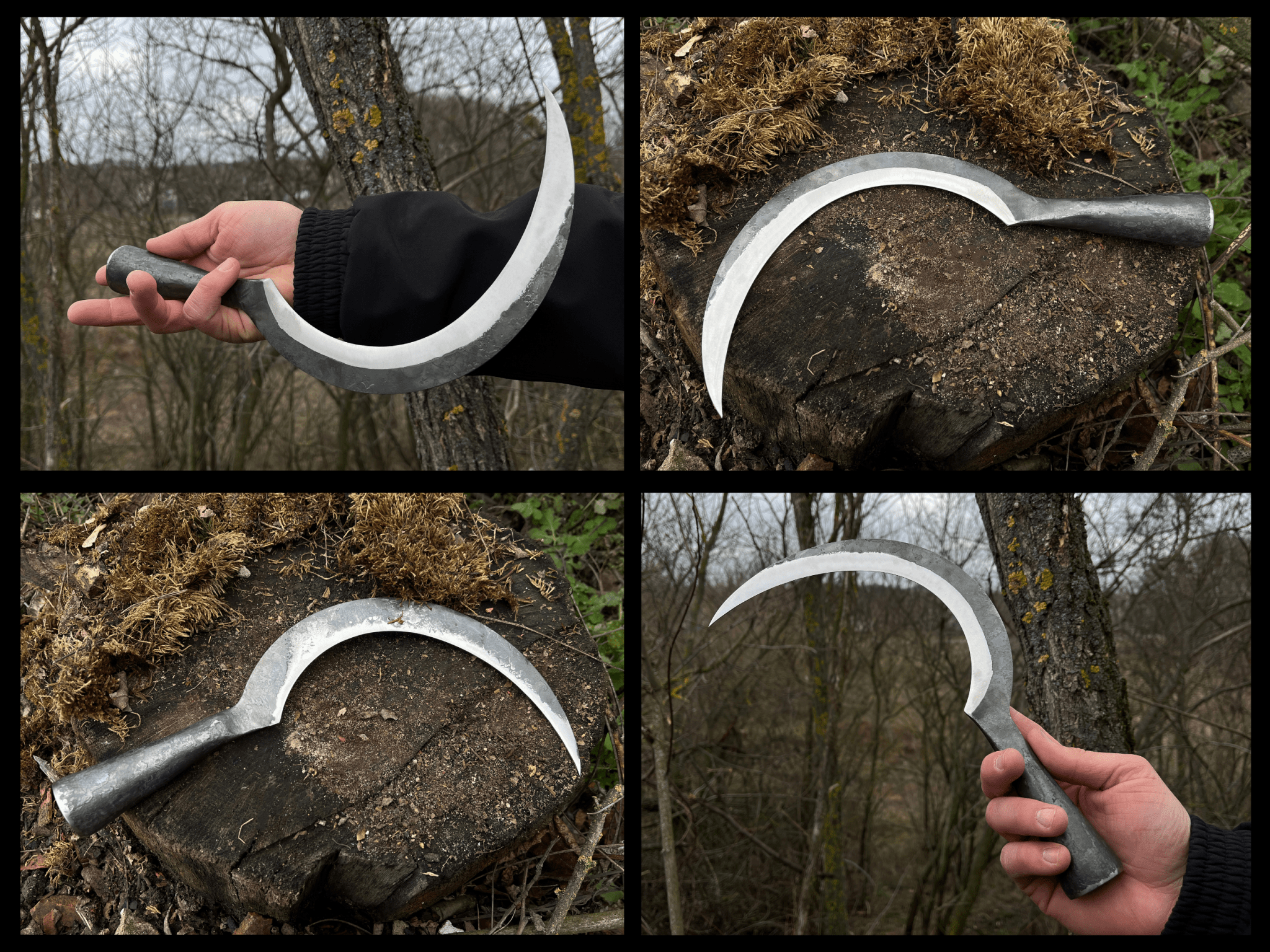 Hand - Forged Large Sickle, ⌀19 cm (7.5 inches) - 4