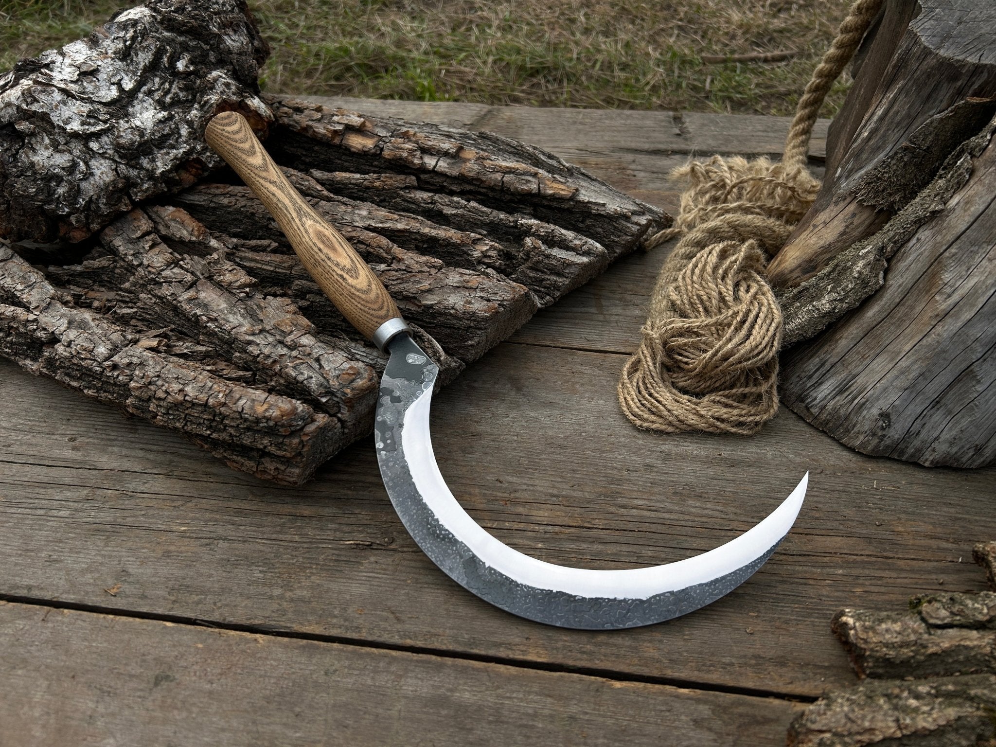 Hand - Forged Large Sickle, ⌀19 cm (7.5 inches) - 5