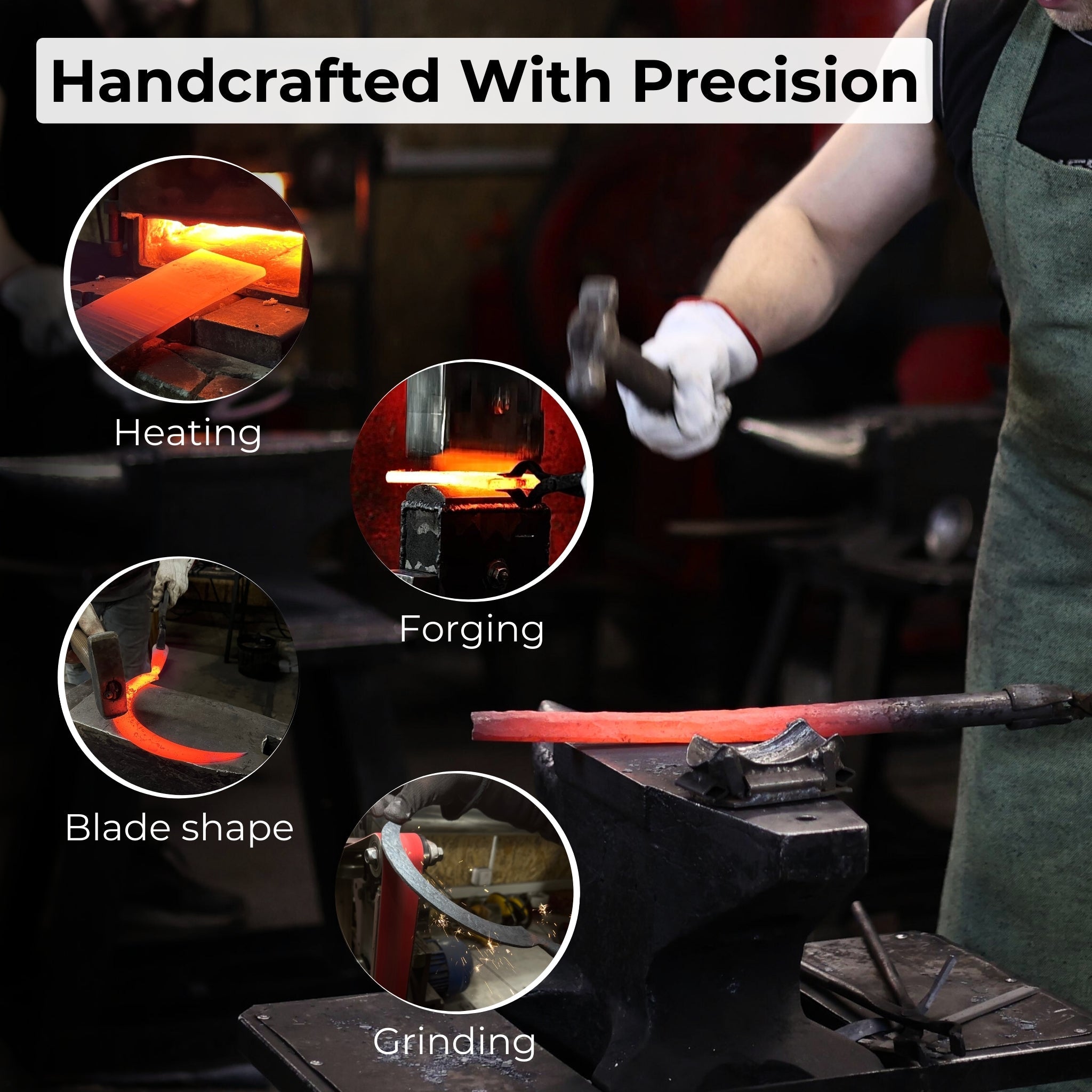 Hand - Forged Large Sickle, ⌀19 cm (7.5 inches) - 8