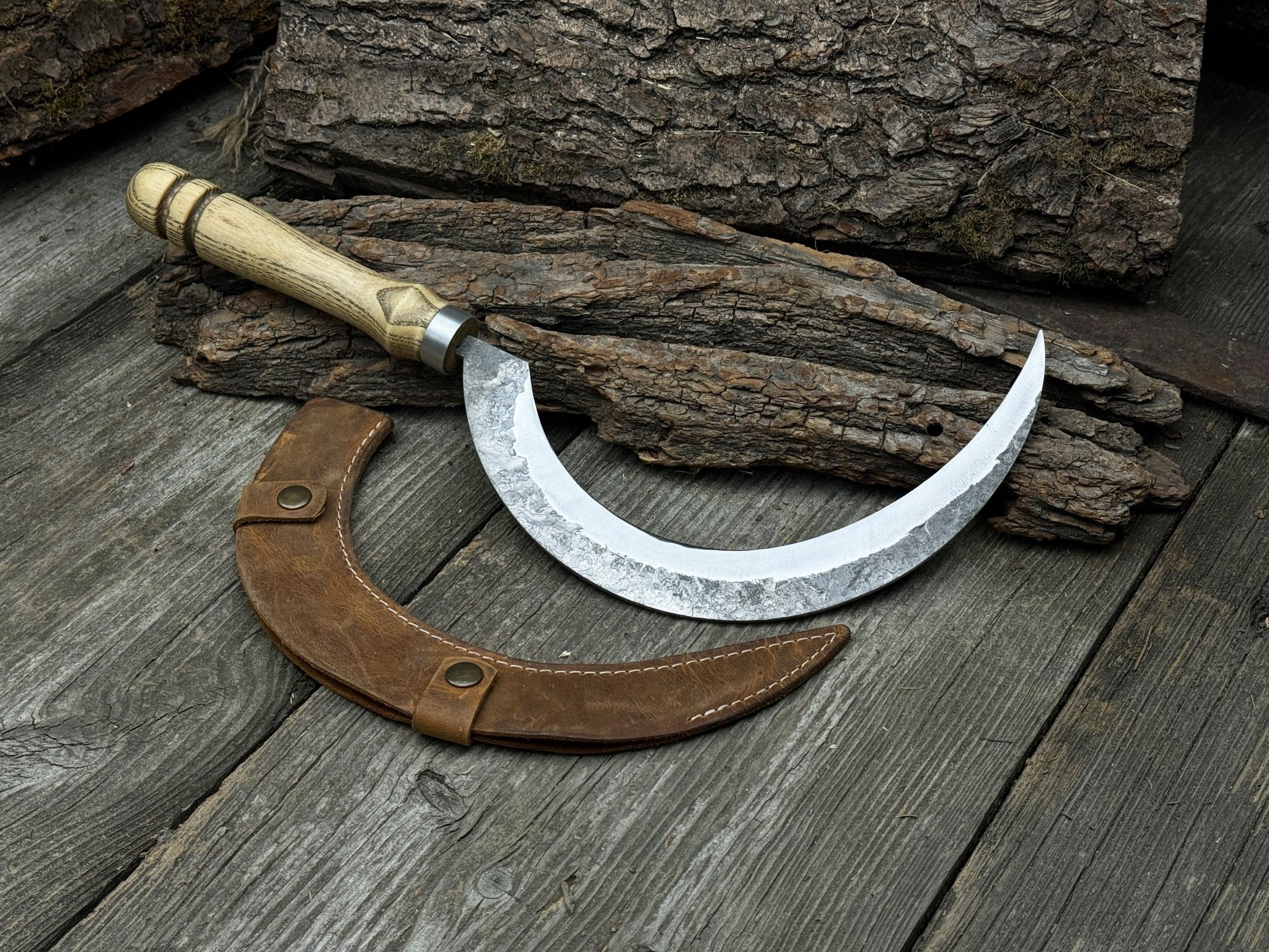 Hand - Forged Large Sickle, ⌀19 cm (7.5 inches) - 6