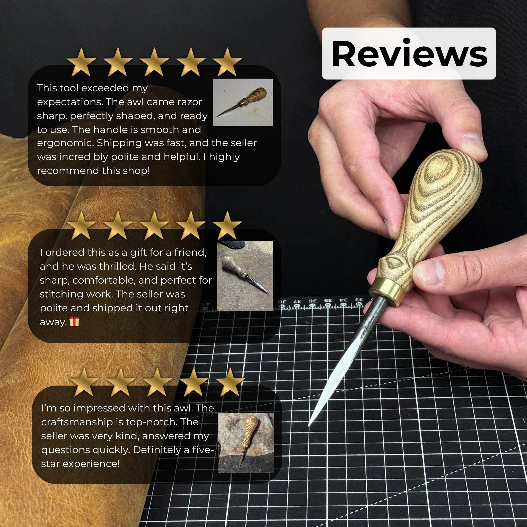 Hand - Forged Leather Awl - 9