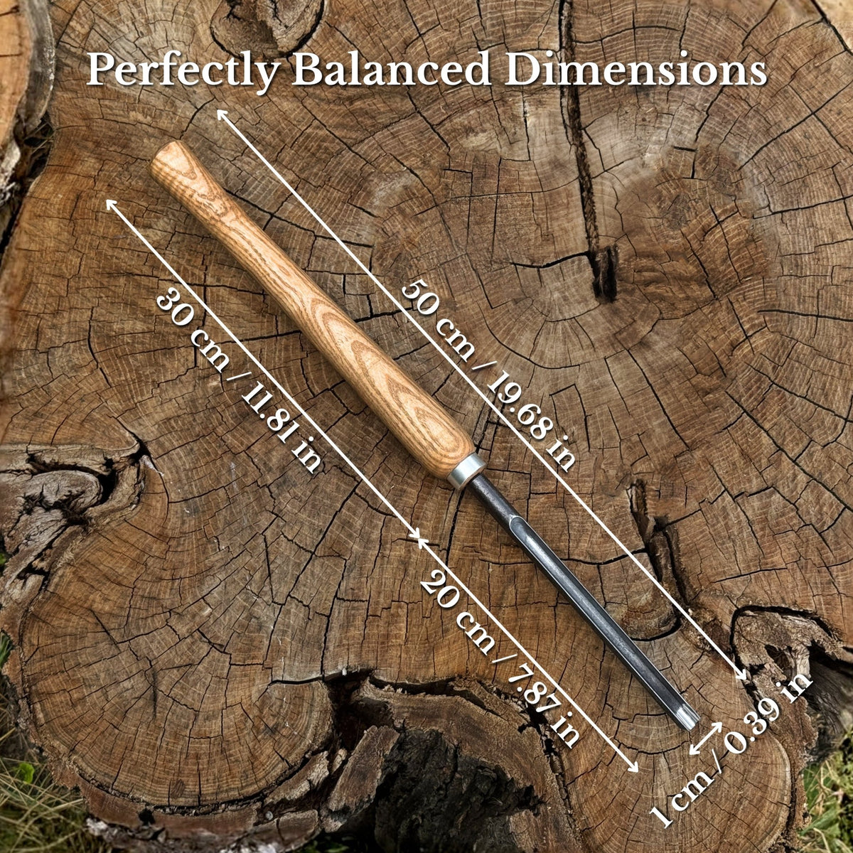 Hand-Forged Roughing Gouge for Woodturning with Leather Sheath - 3