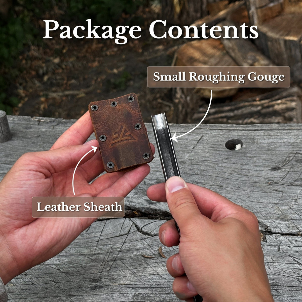 Hand-Forged Roughing Gouge for Woodturning with Leather Sheath - 9