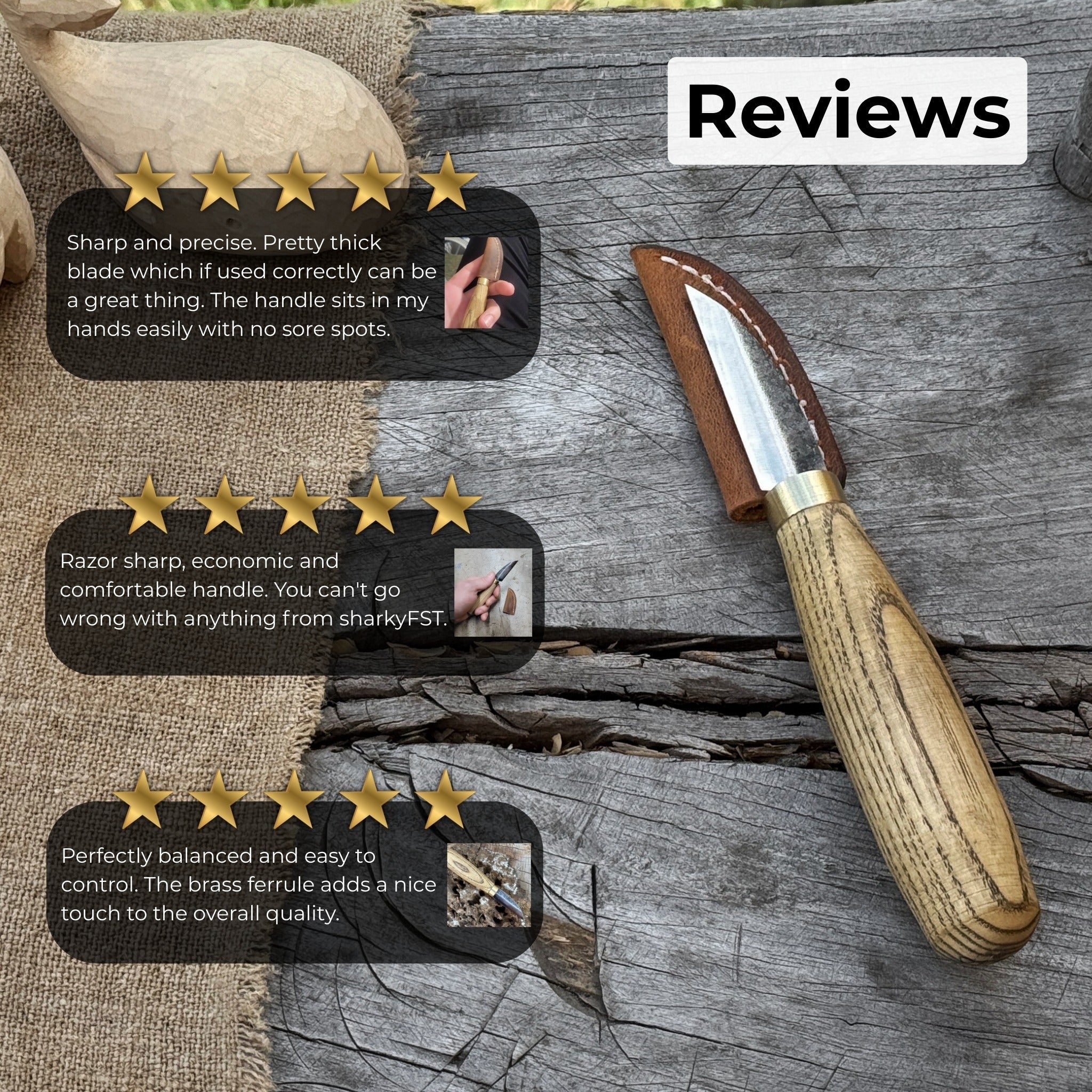 Hand - Forged Roughing Knife, Blade 5 cm (1.97 inches) - 9