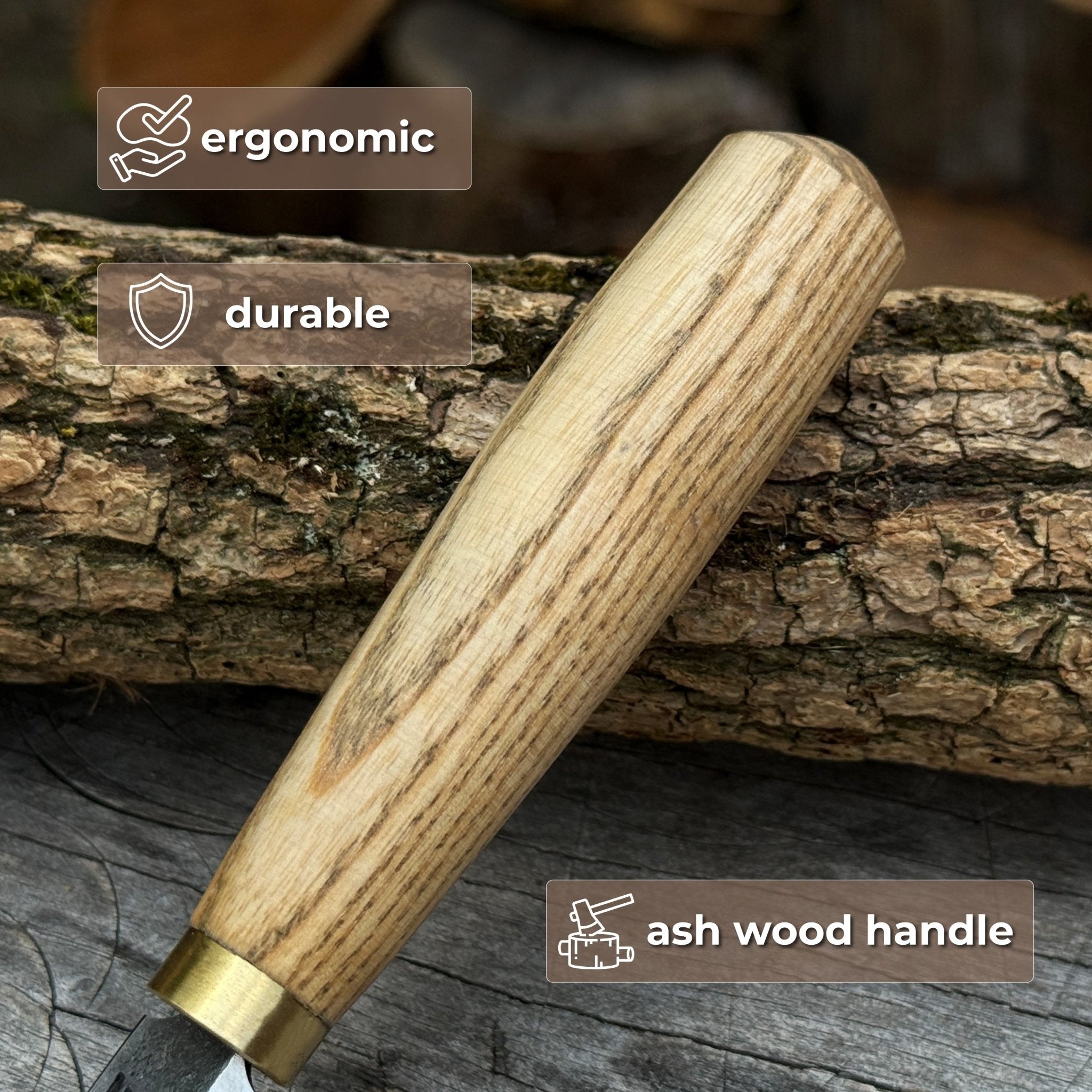 Hand-Forged Roughing Knife, Blade 5 cm (1.97 inches) - 3