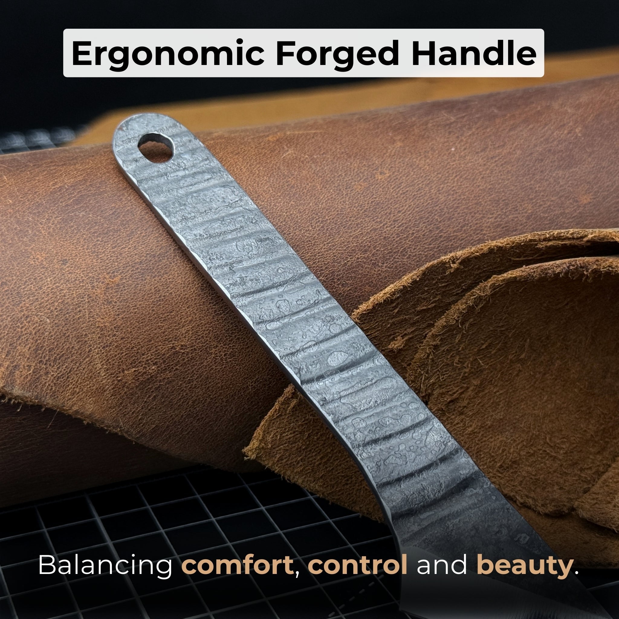 Hand - Forged Single - Bevel Kiridashi Knife with Leather Sheath - 4