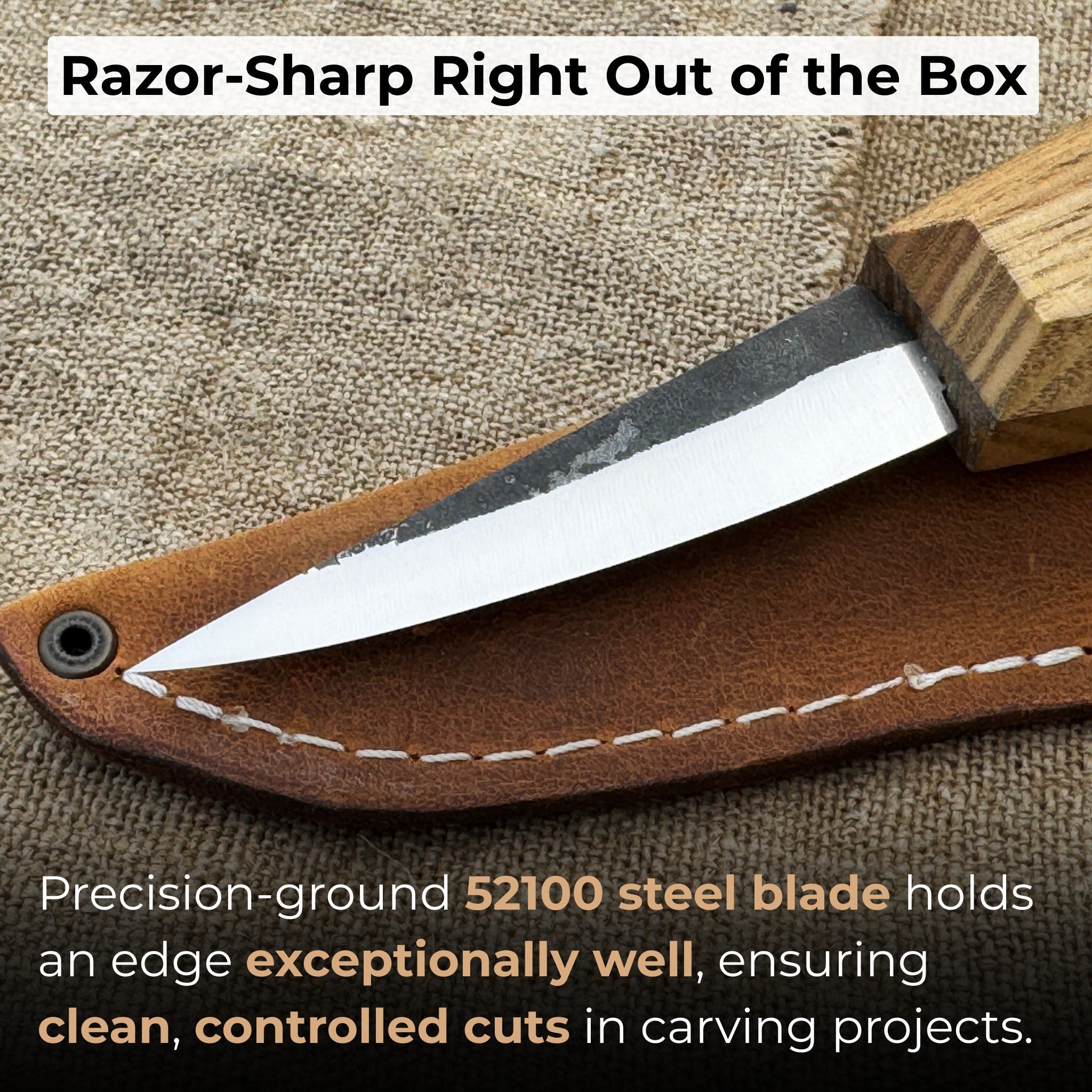 Hand - Forged Sloyd Knife, 7.5 cm (2.95 inches) - 2