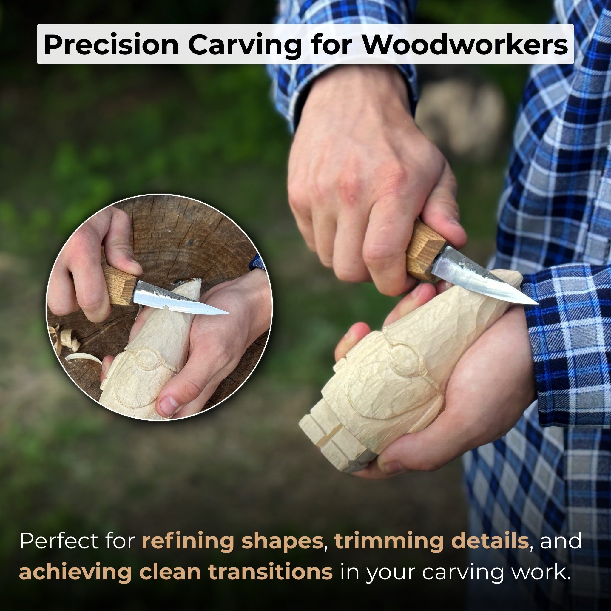 Hand - Forged Sloyd Knife, 7.5 cm (2.95 inches) - 7