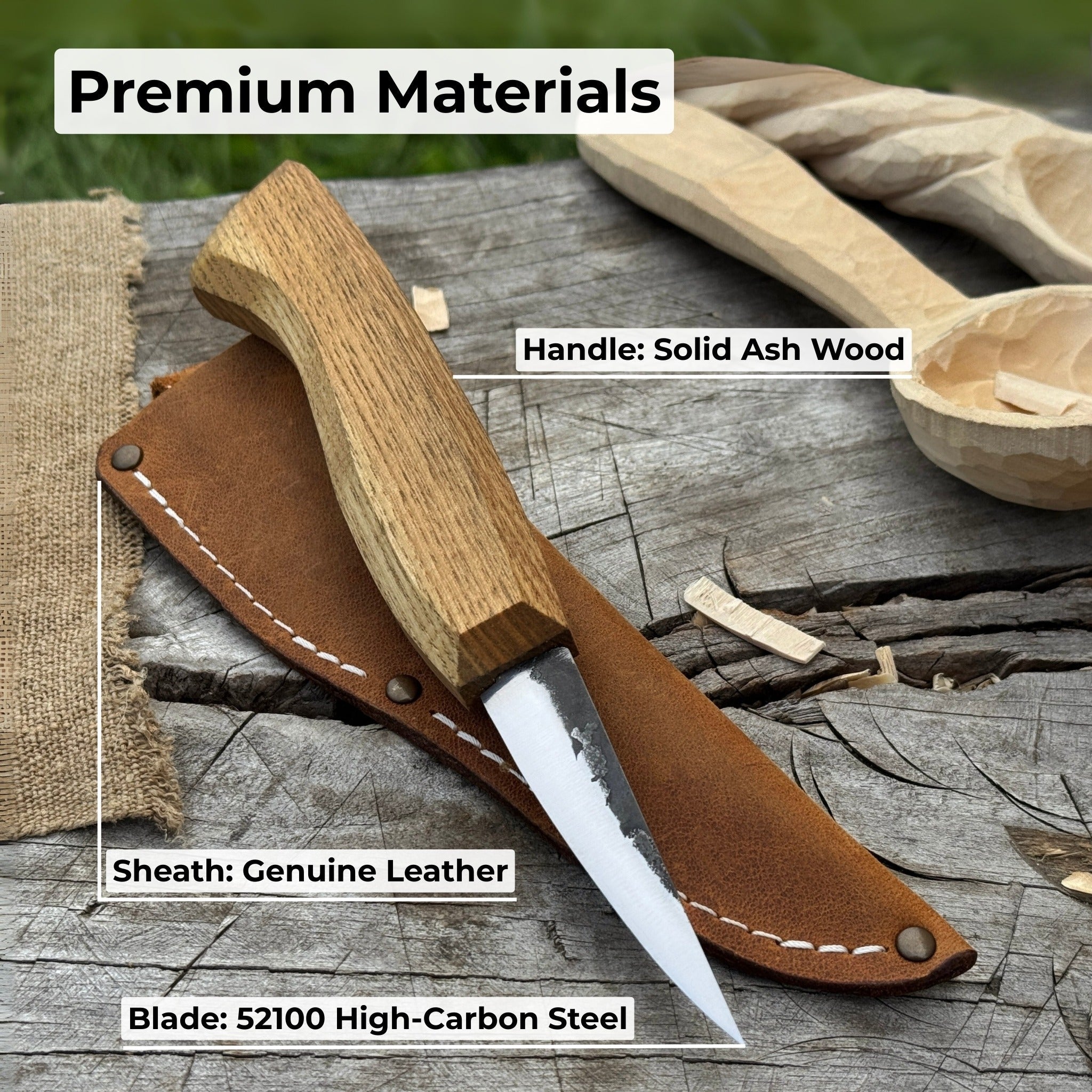 Hand - Forged Sloyd Knife, 7.5 cm (2.95 inches) - 6