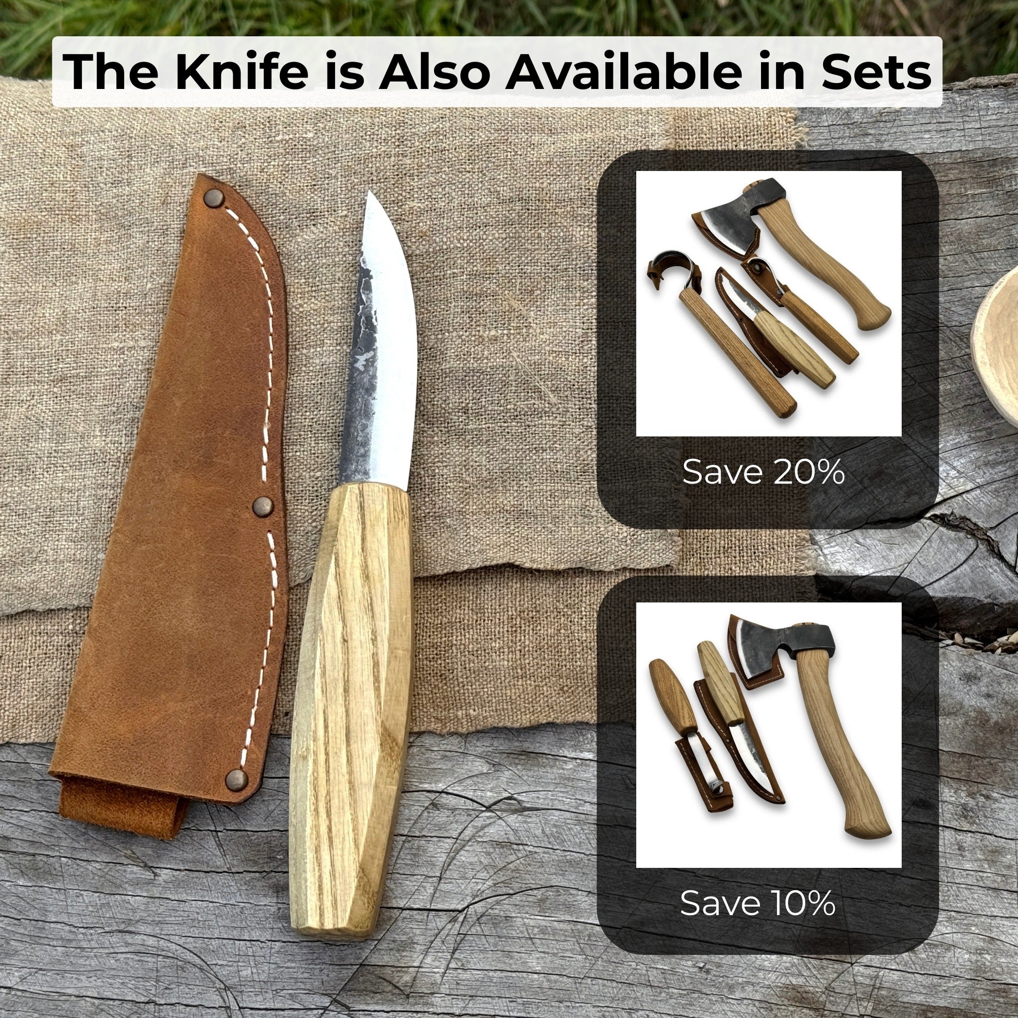 Hand - Forged Sloyd Knife, 9 cm (3.54 inches) - 10