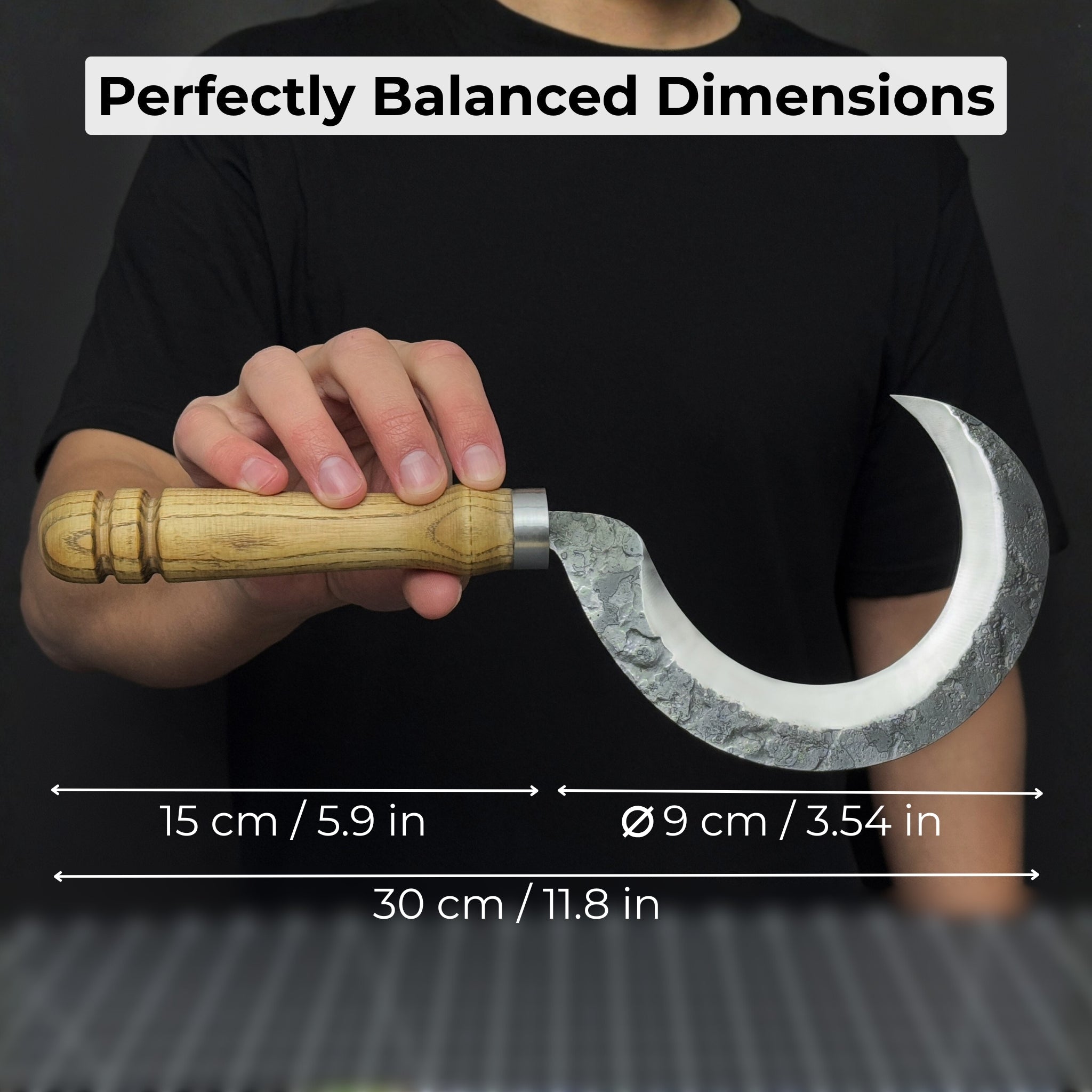 Hand - Forged Small Sickle – 9 cm (3.54 inches) Blade with Leather Belt Attachment - 5