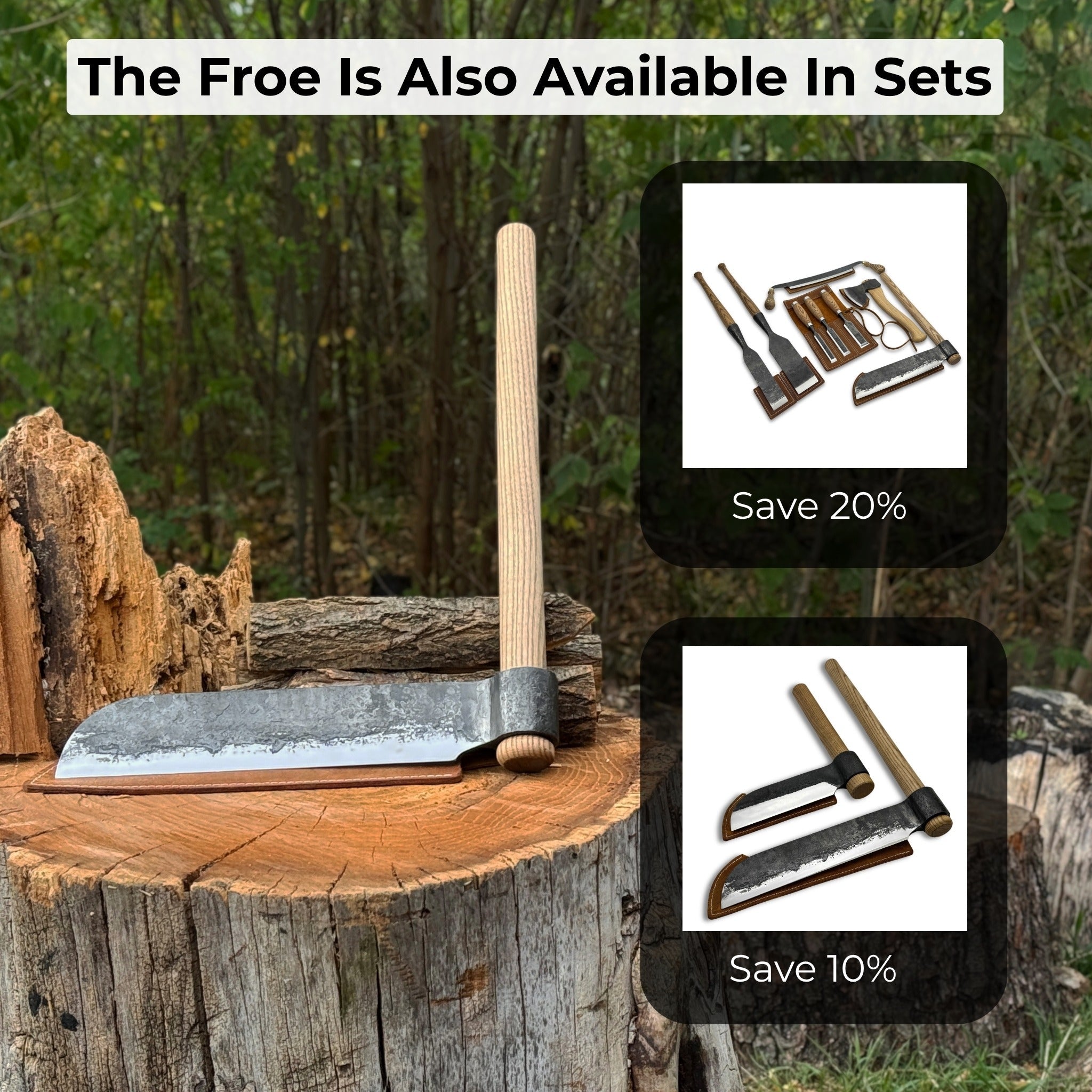 Hand - Forged Splitting Froe, Blade - 25.5 cm (10 inches) - 10