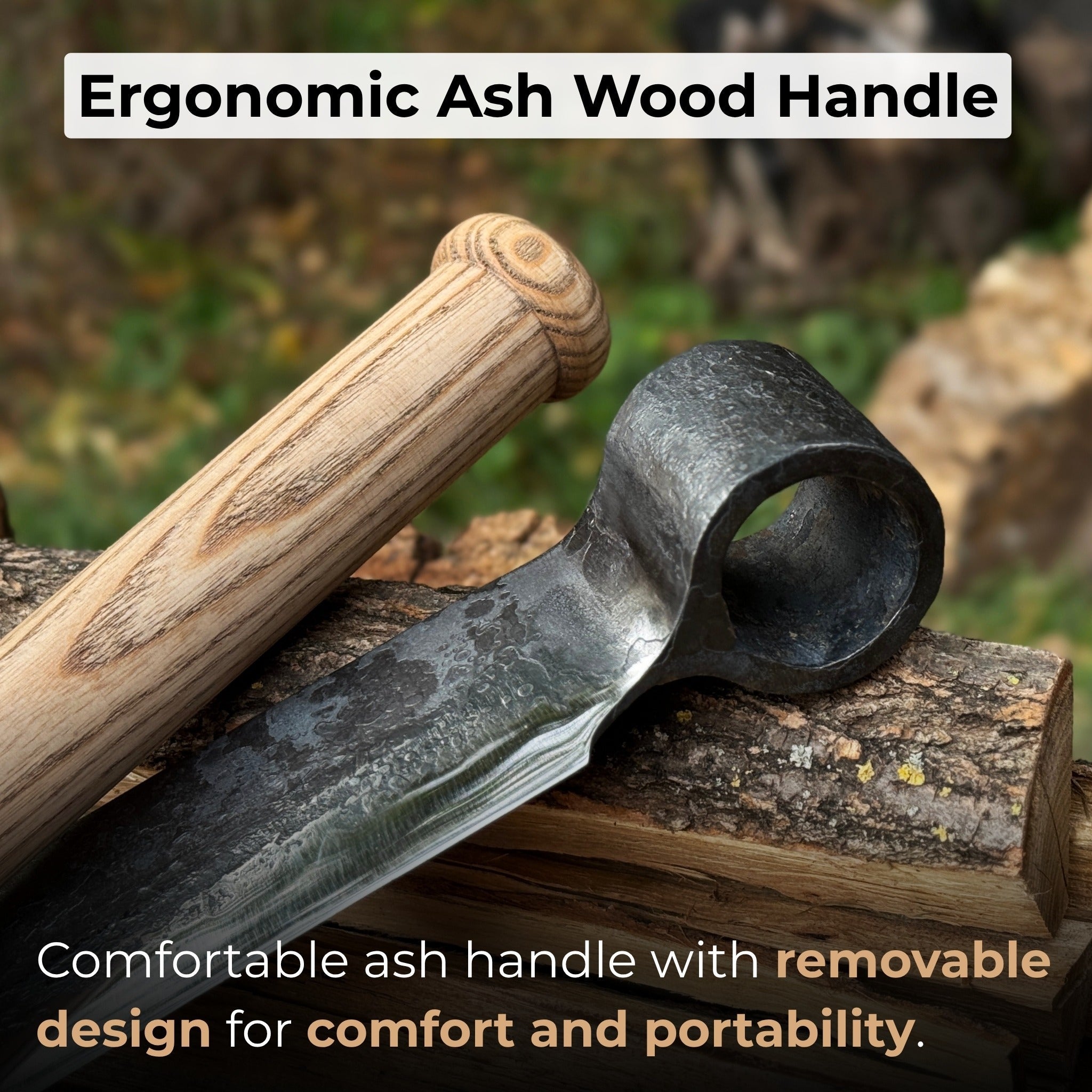 Hand - Forged Splitting Froe – Leather Sheath with Handle Holder - 4