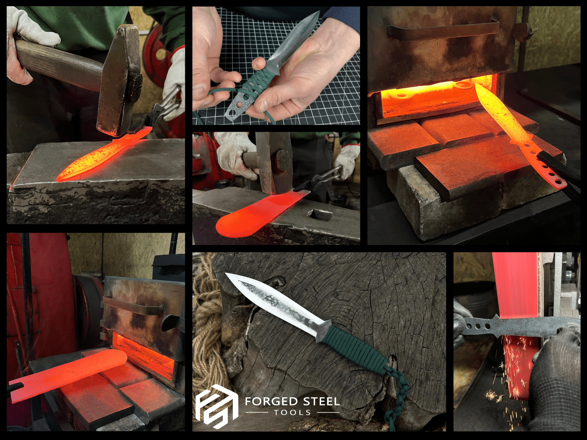 Hand - Forged Throwing Knife, 22 cm (8.6 inches) - 5