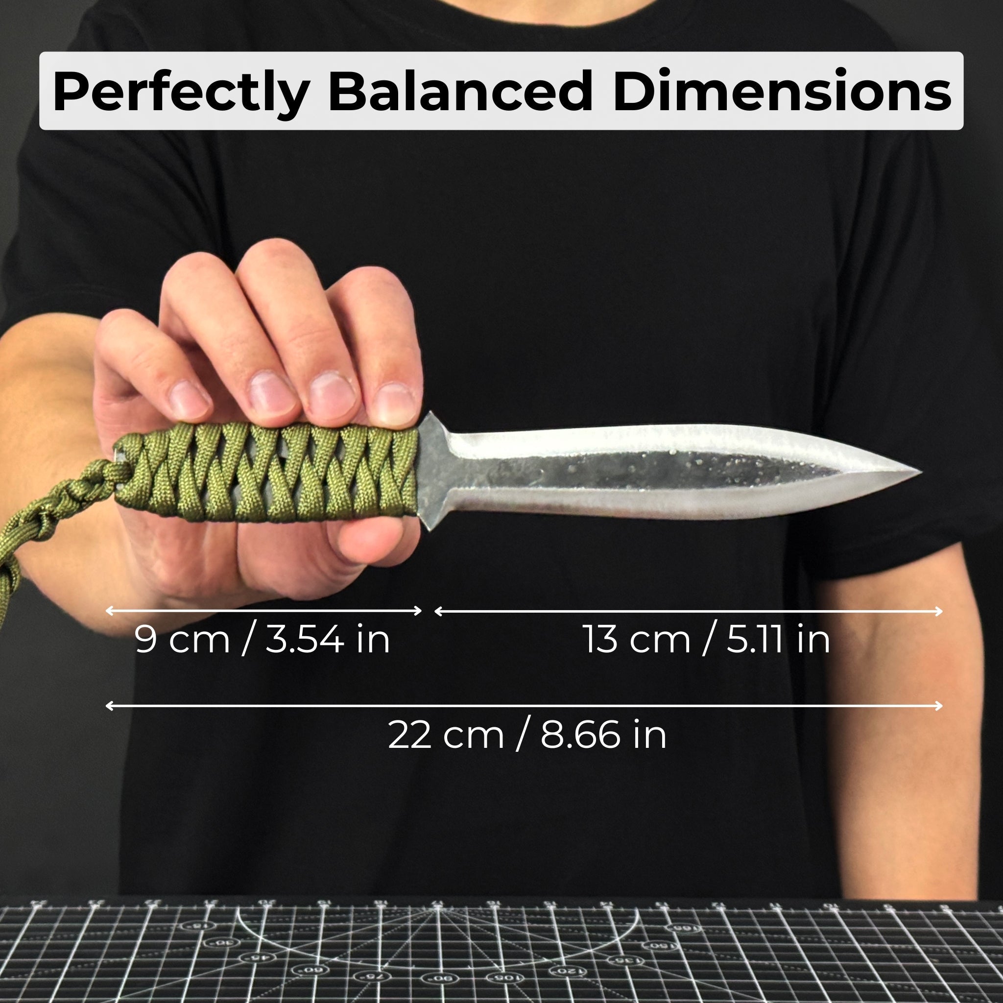 Hand - Forged Throwing Knife, 22 cm (8.6 inches) - 6