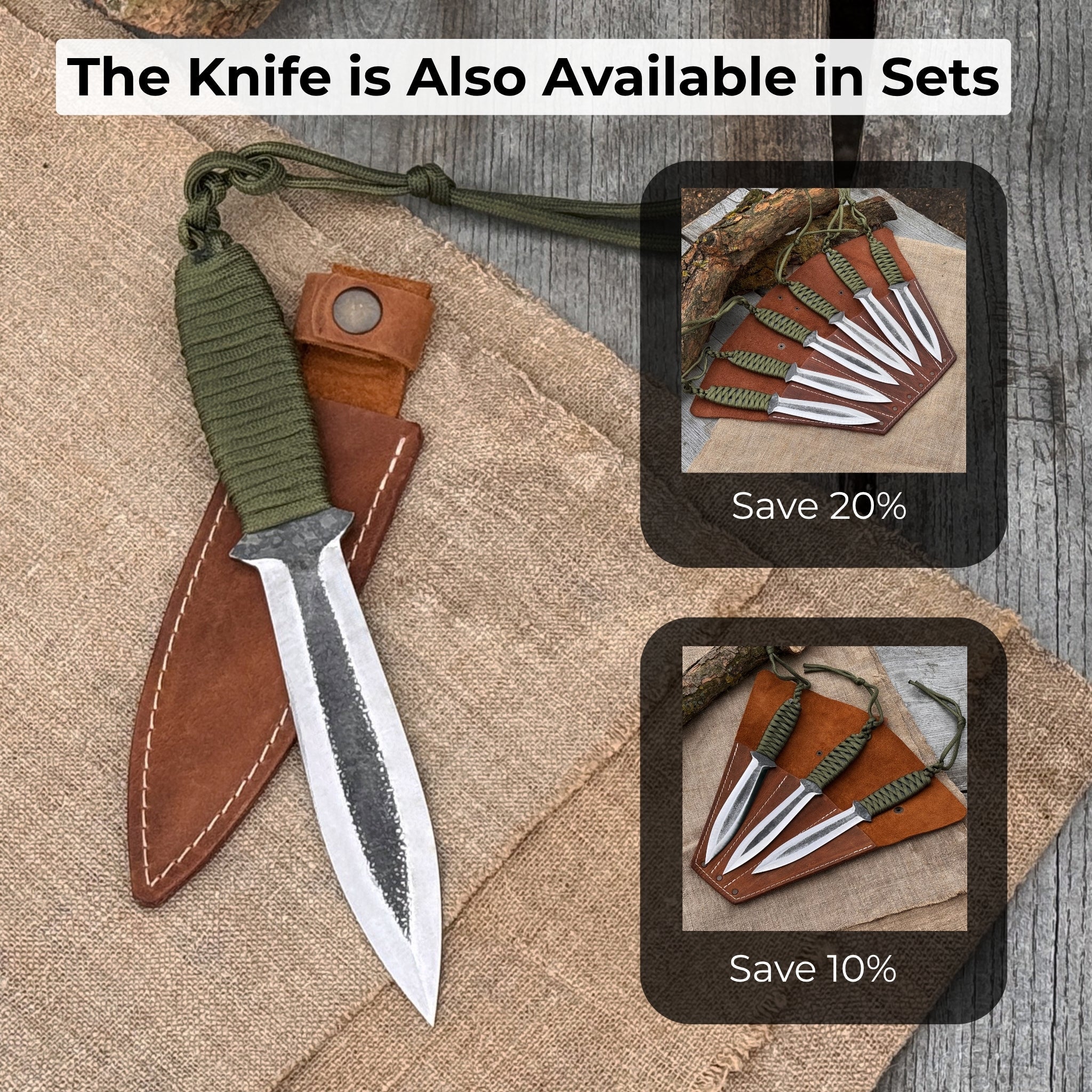 Hand - Forged Throwing Knife, 22 cm (8.6 inches) - 11