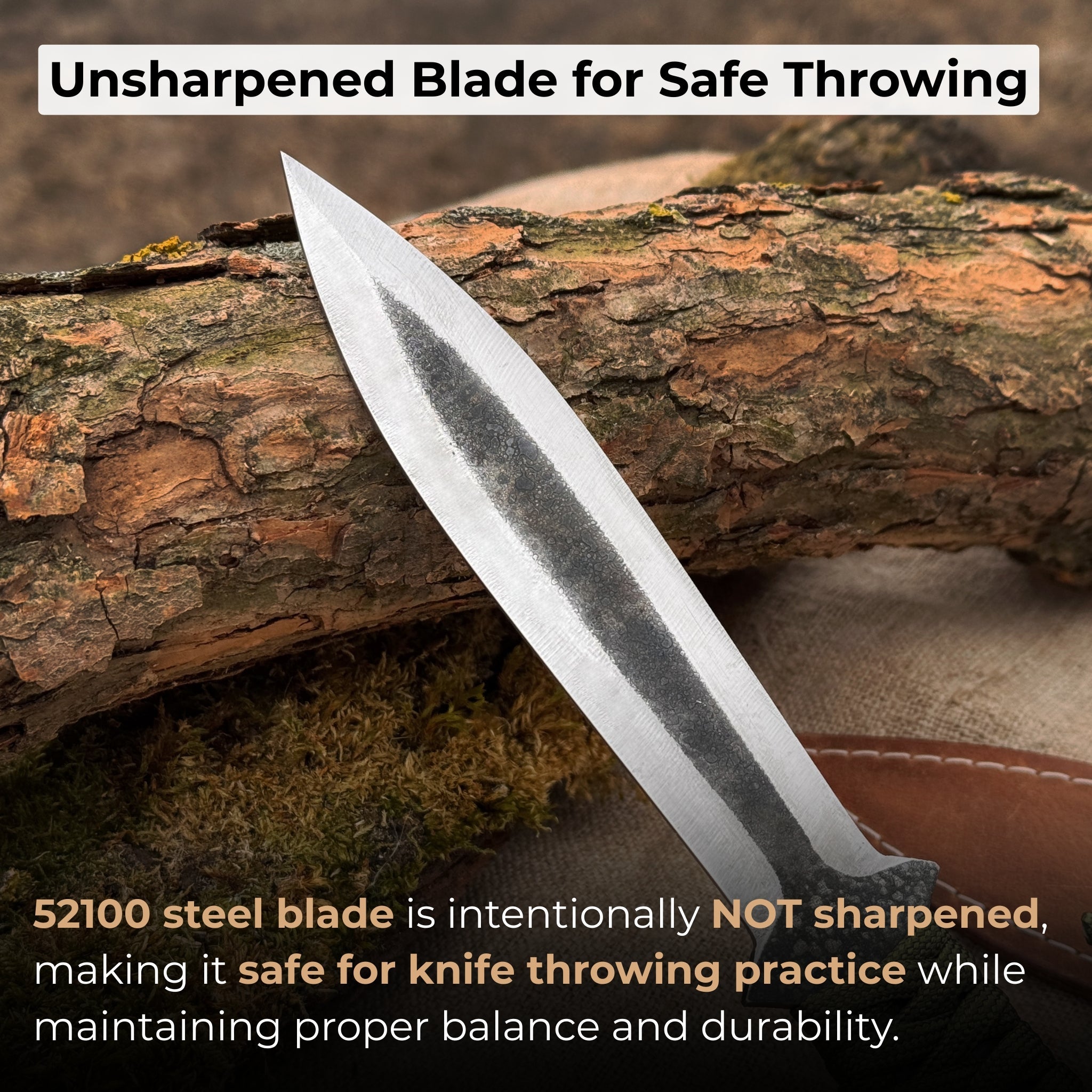 Hand - Forged Throwing Knife, 22 cm (8.6 inches) - 2