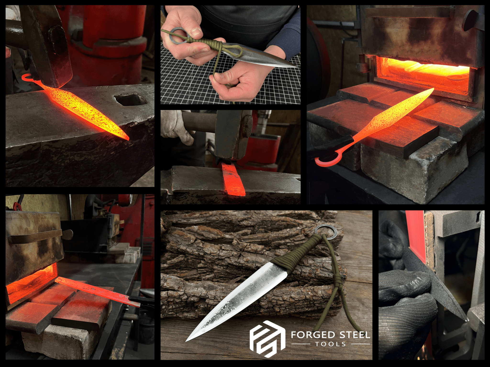 Hand - Forged Throwing Knife, 23 cm (9 inches) - 5