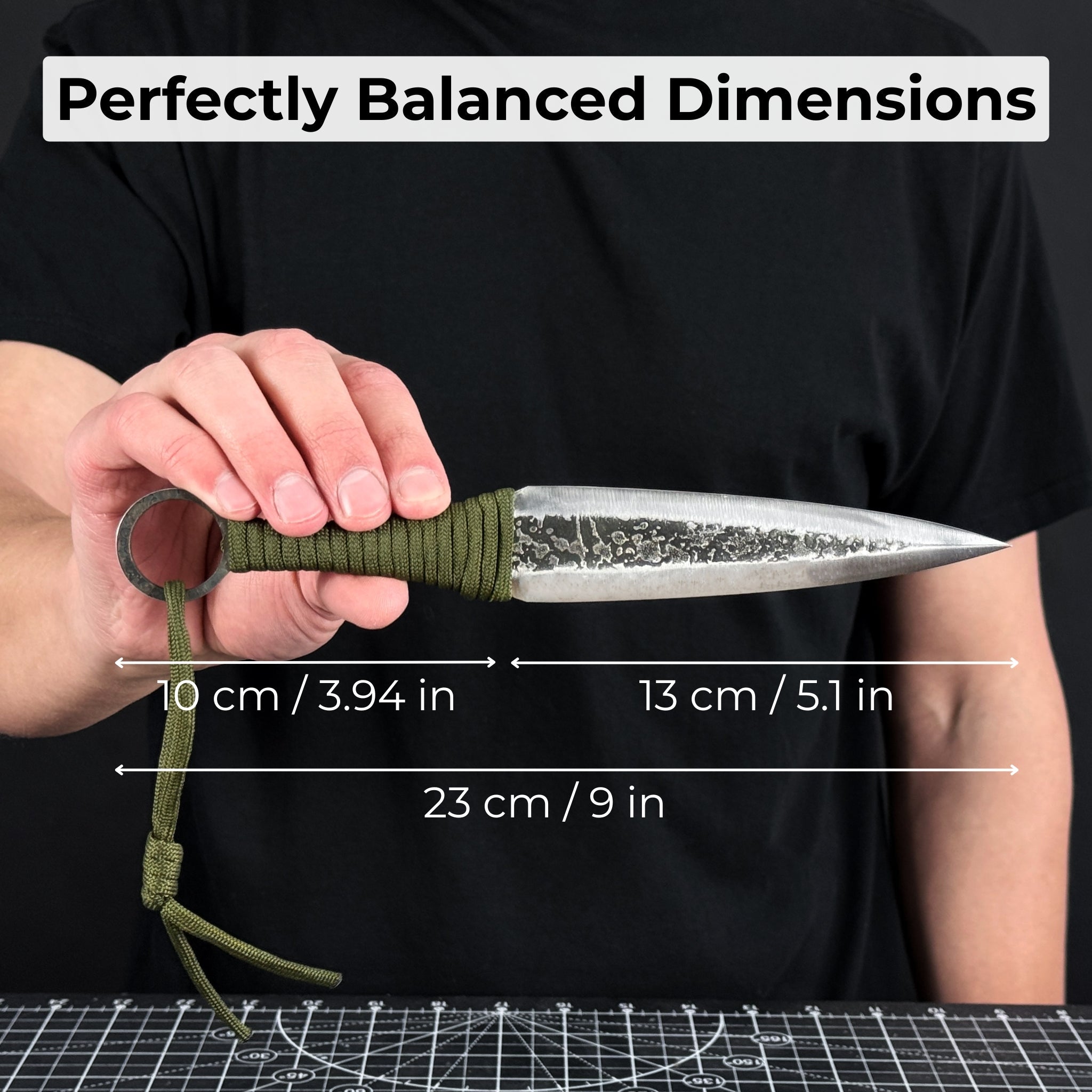 Hand - Forged Throwing Knife, 23 cm (9 inches) - 6