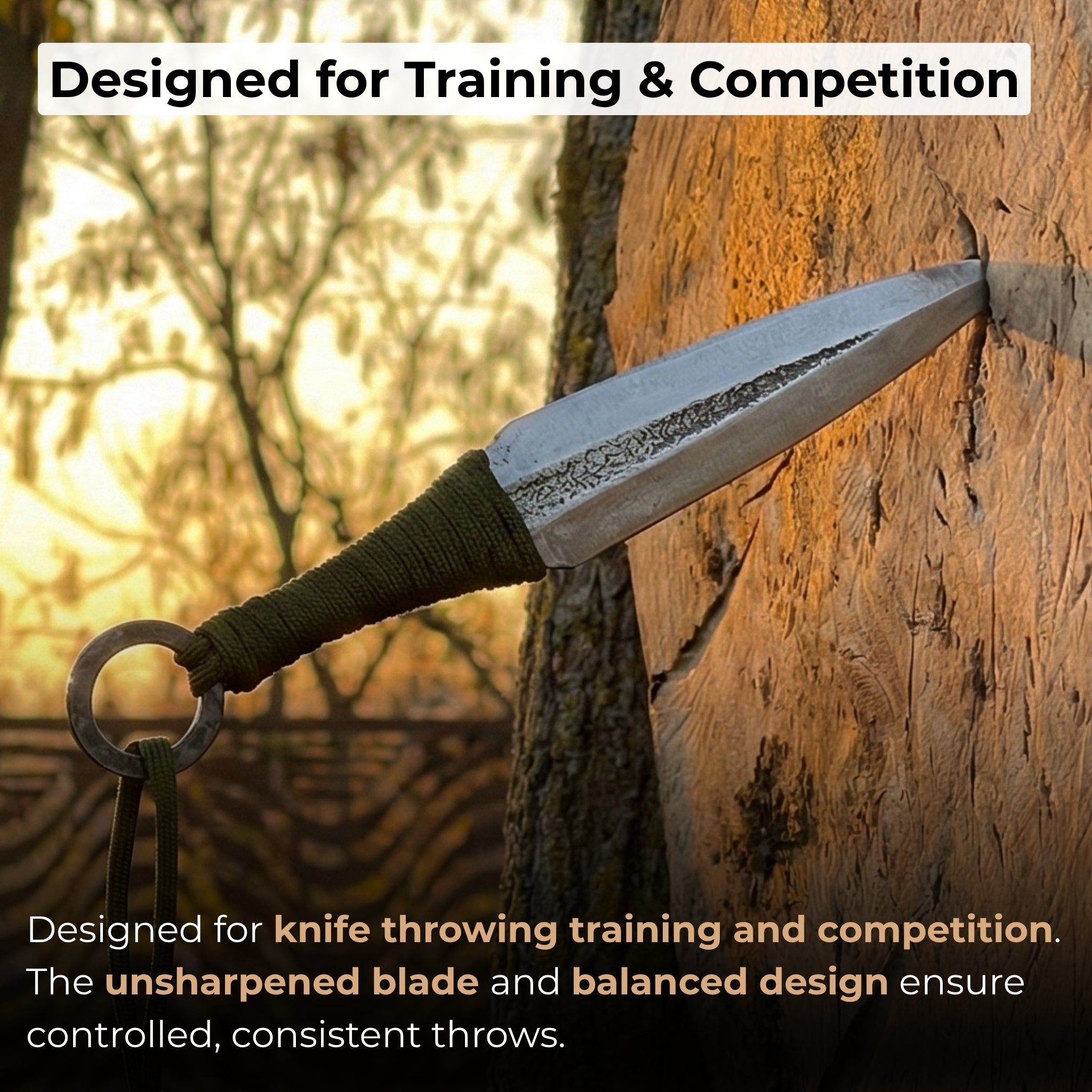 Hand - Forged Throwing Knife, 23 cm (9 inches) - 8