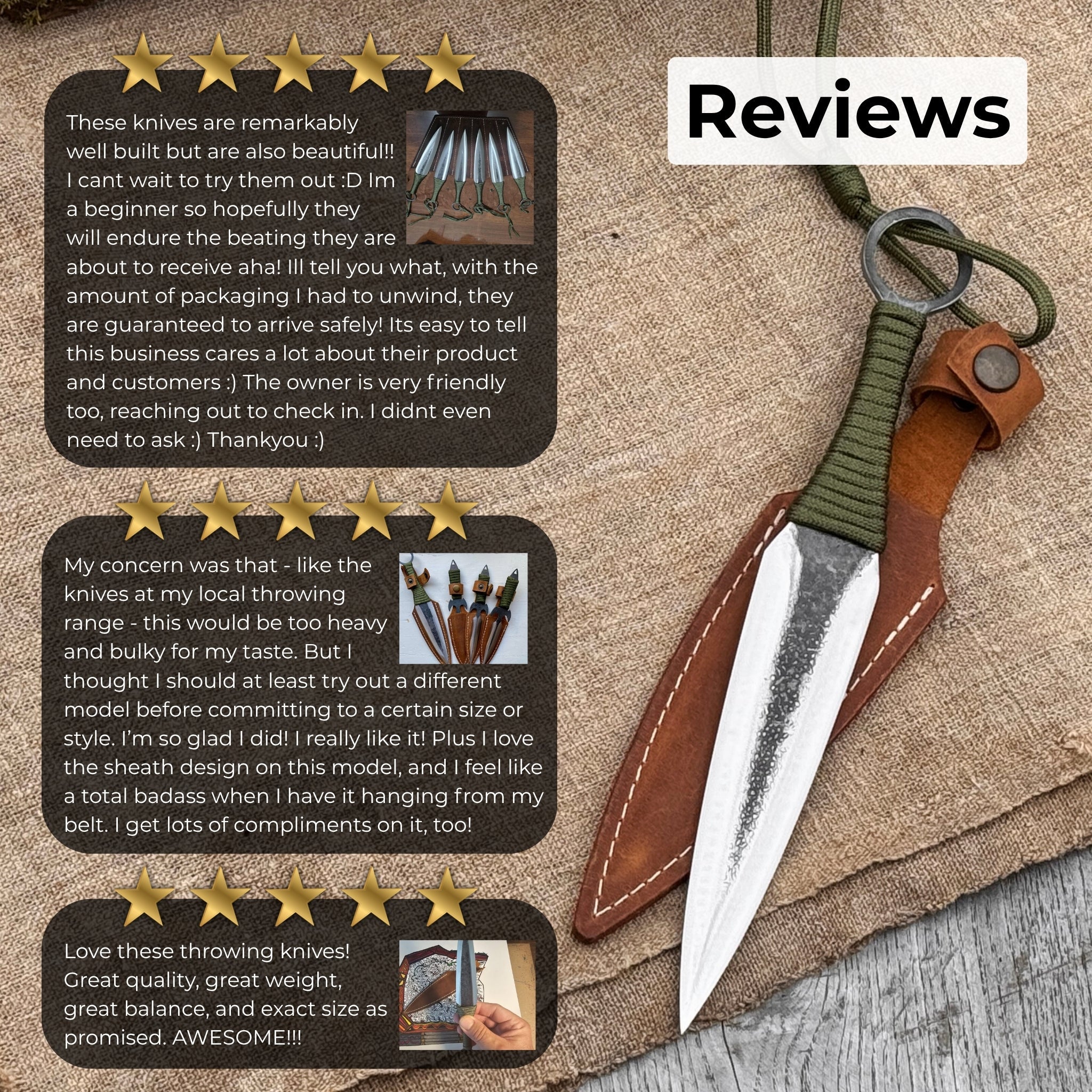 Hand - Forged Throwing Knife, 23 cm (9 inches) - 10