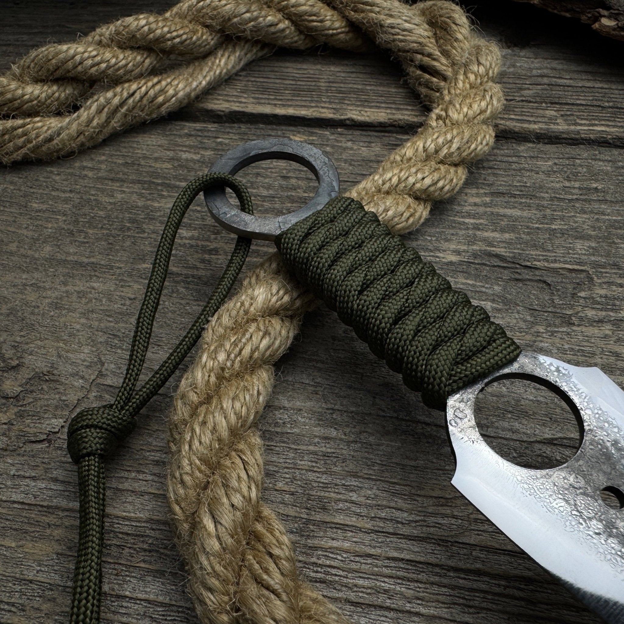 Hand - Forged Throwing Knife with Leather Belt Sheath, 19 cm (7.48 inches) - 6