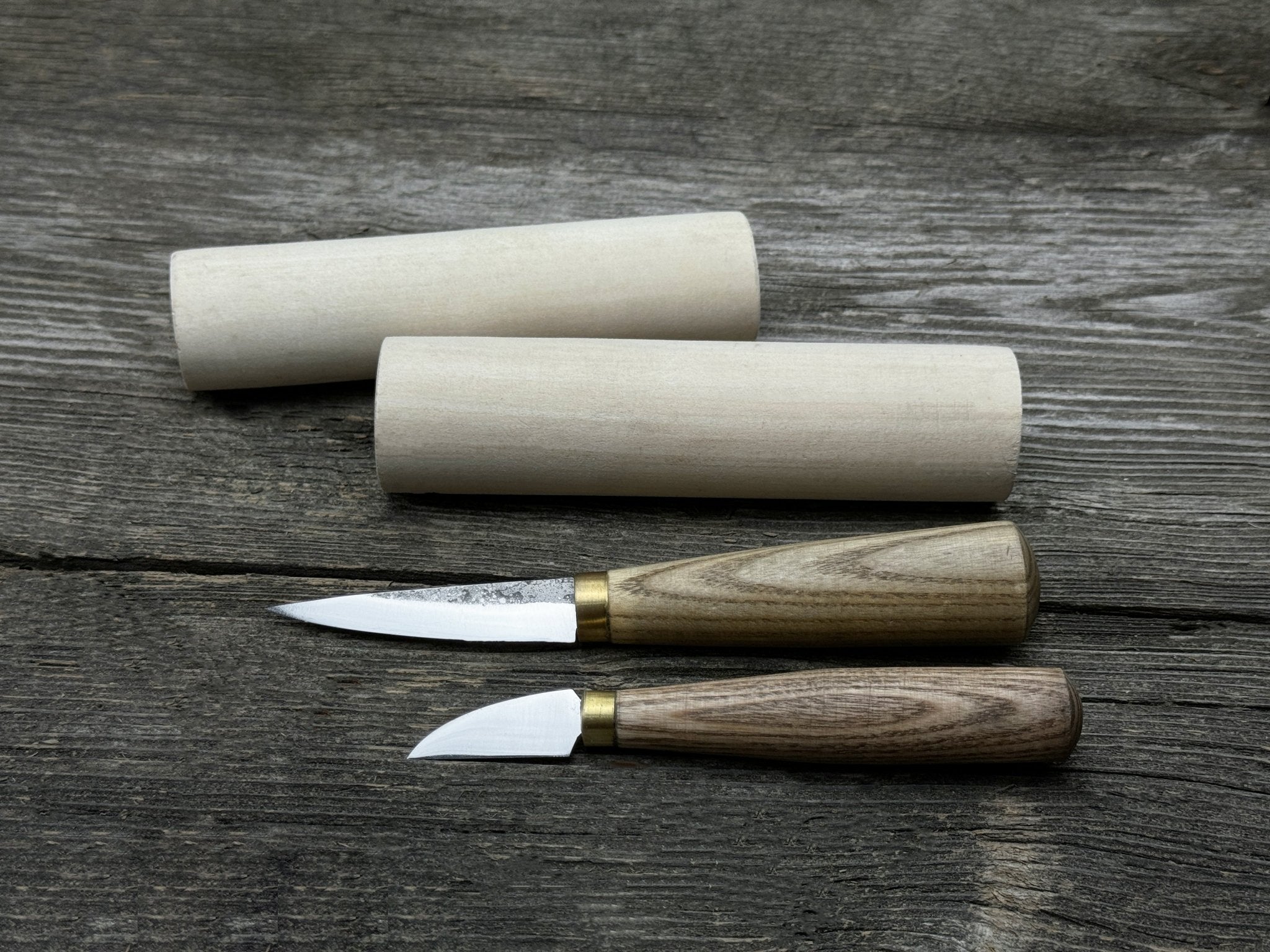 Hand - Forged Wood Carving Tool Set with Wooden Blanks WS9 - 3