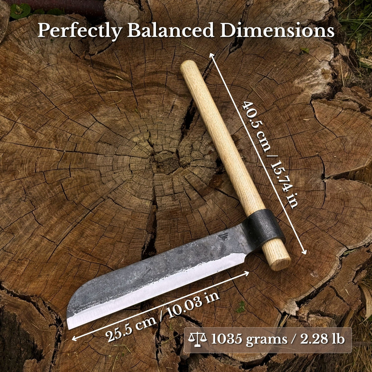 Hand-Forged Wood Splitting Froe, 25.5 cm / 10 in - 3