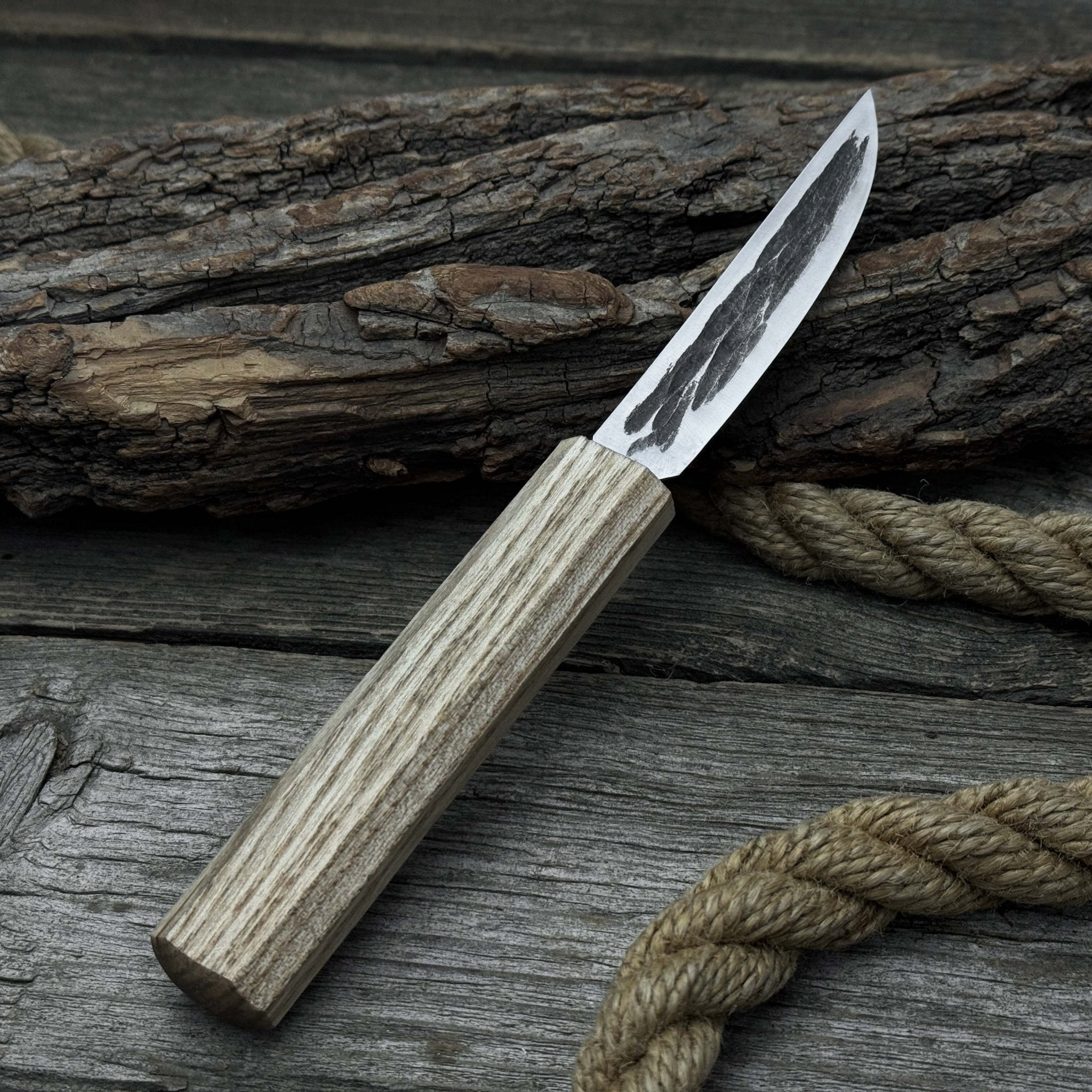 Hand - Forged Yakut Knife with Leather Sheath, 9.5 cm (3.74 inches) - 2
