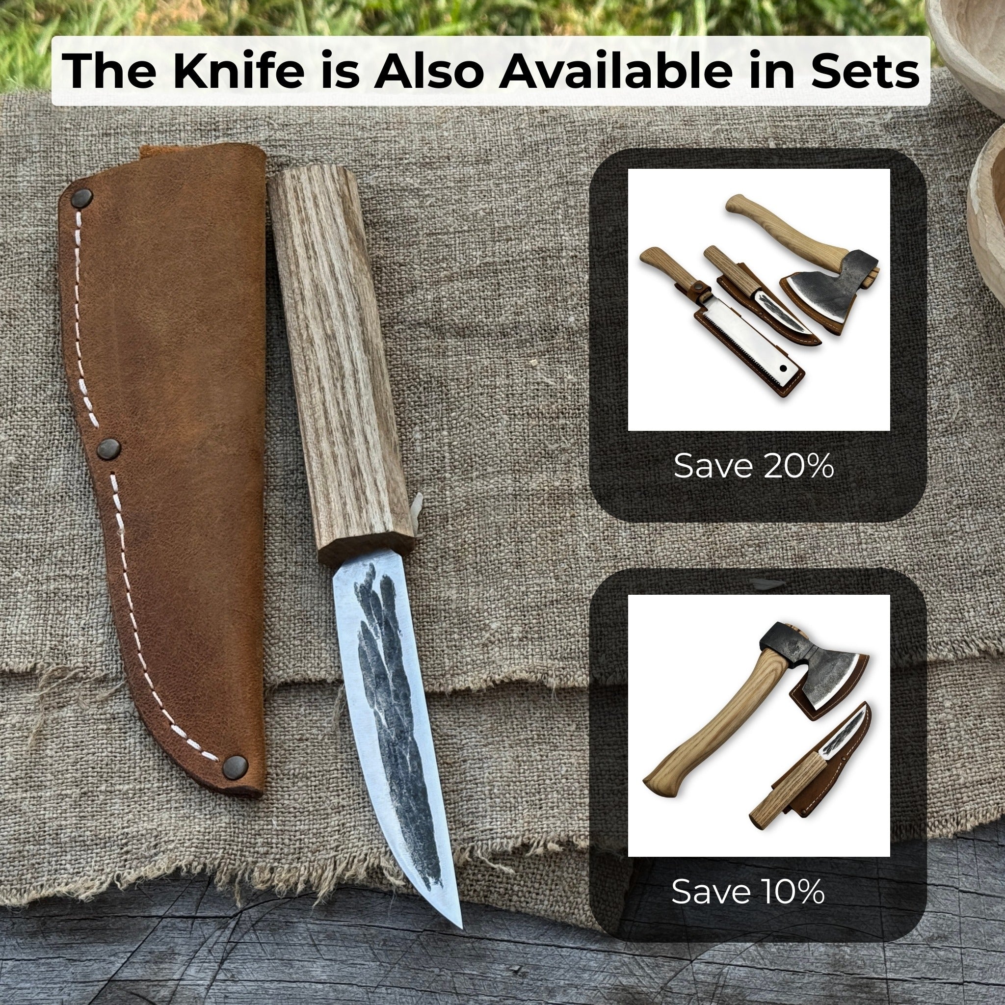 Hand - Forged Yakut Knife with Leather Sheath, 9.5 cm (3.74 inches) - 10